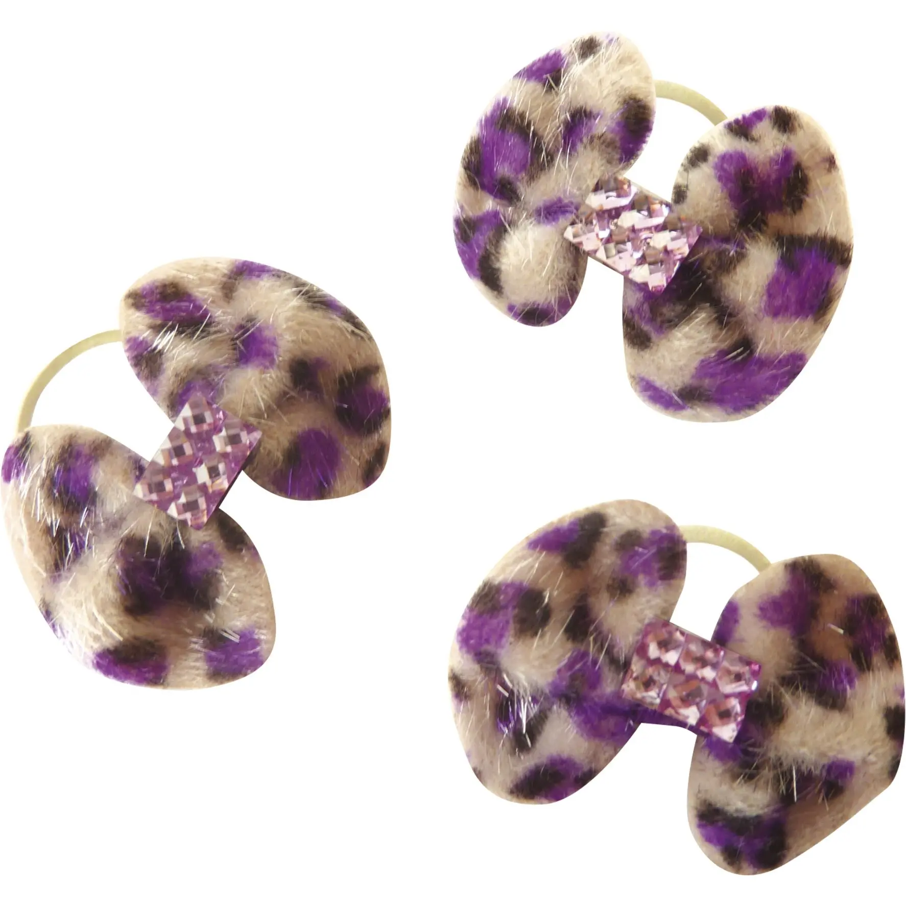 Mähnenschleifen LEOPARD beige/violett Mähnenschleifen LEOPARD beige/violett