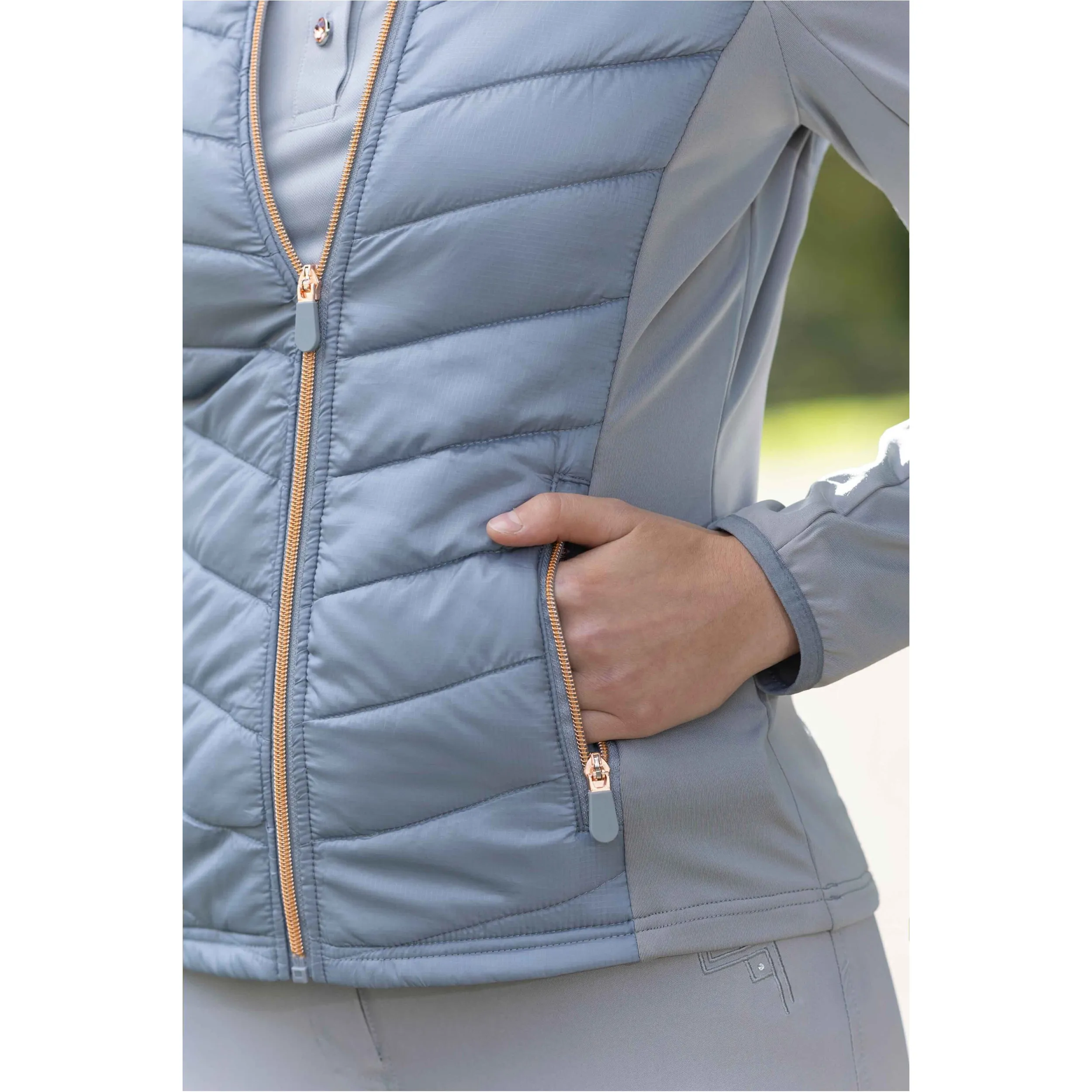 Damen Jersey-/Nylonjacke PRAG STYLE grau/rosegold