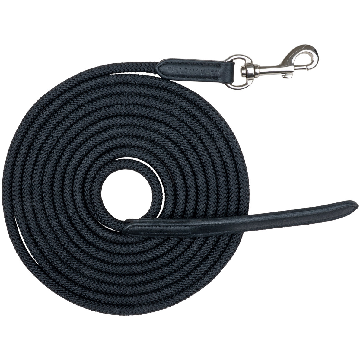 Leichtes Bodenarbeitsseil mit Karabiner schwarz 400cm 