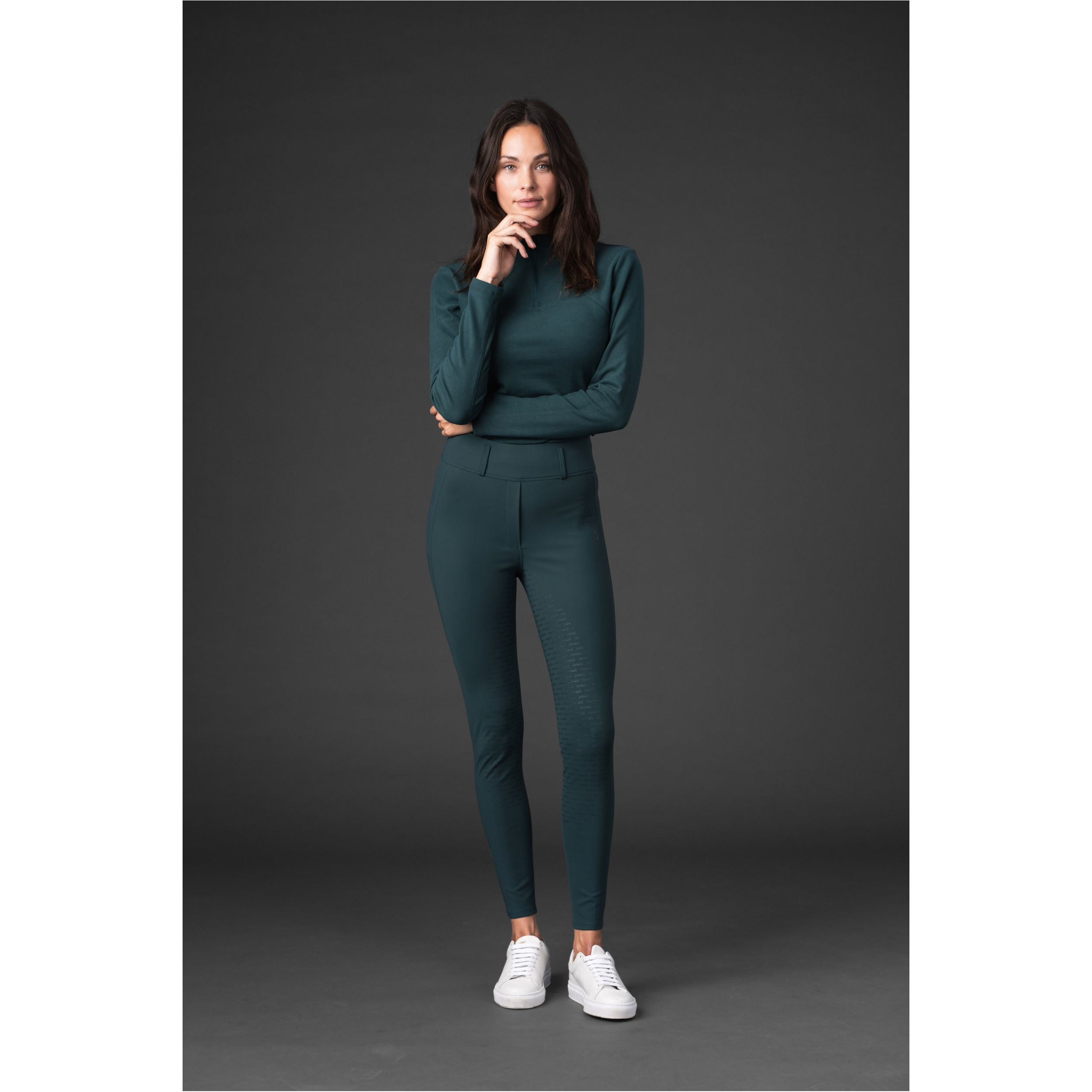 Damen Reitleggings Silikon Vollbesatz RIVER F/G mit Gürtelschlaufen ponderosa pine