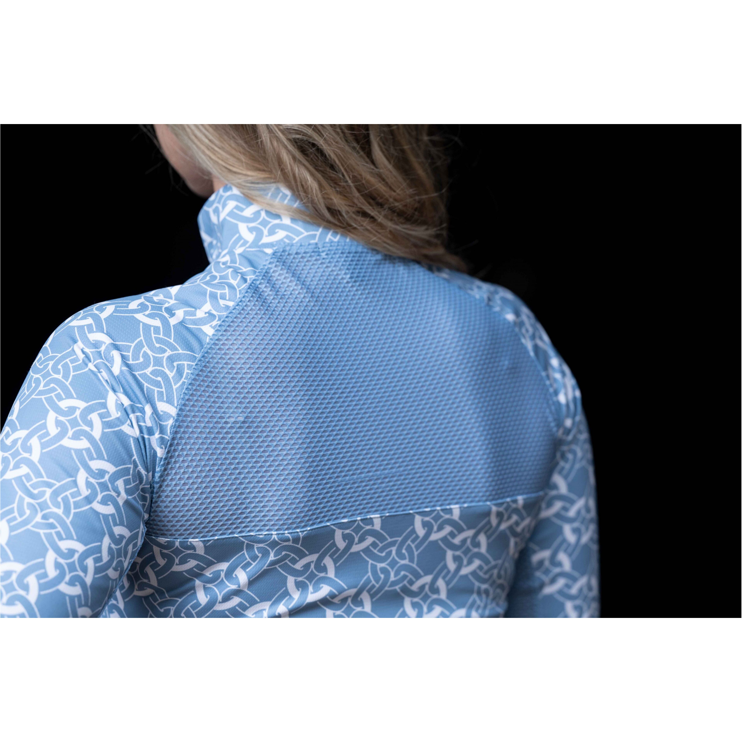 Damen Funktionsshirt Halbarm MINIMAL rauchblau/weiß