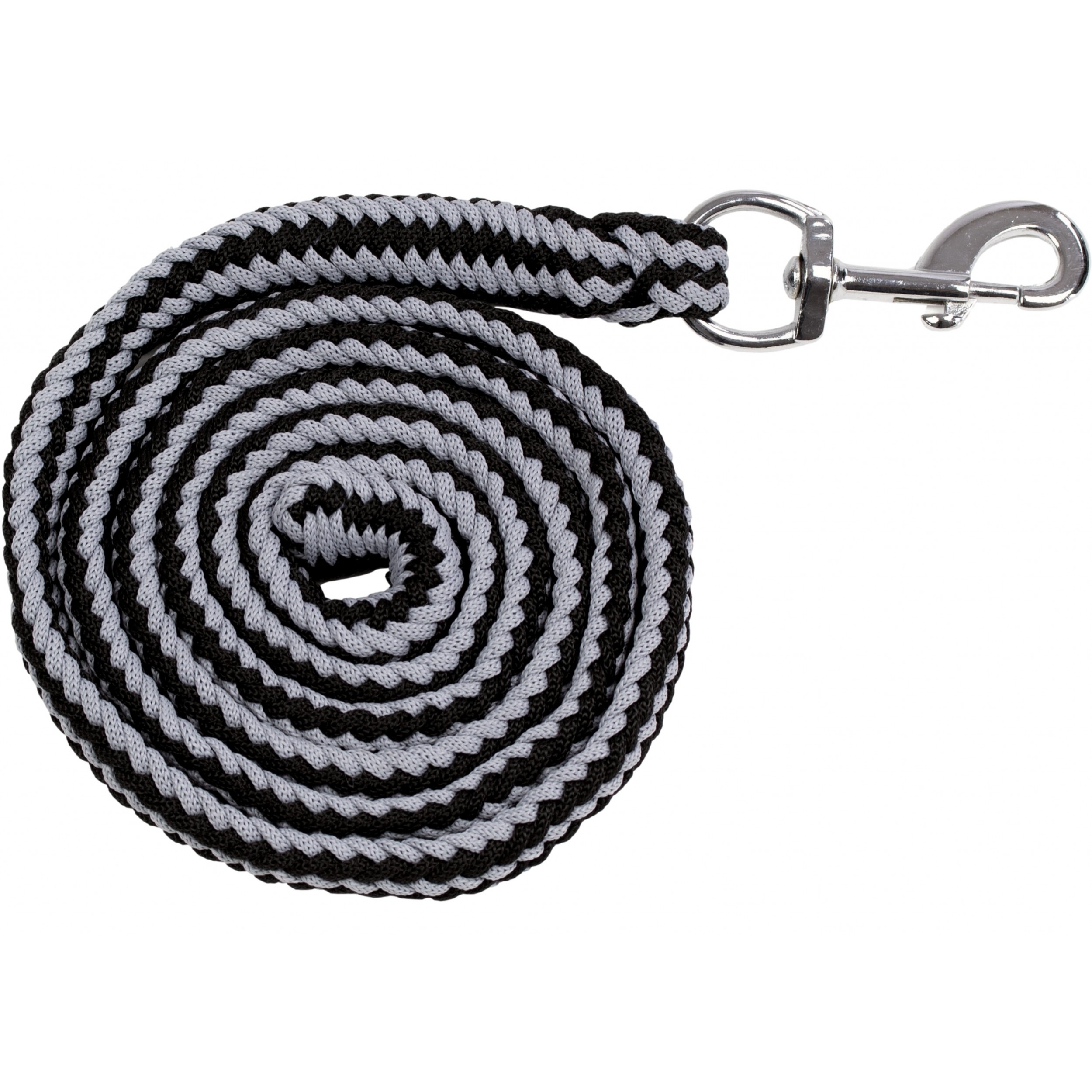 Führstrick mit Karabinerhaken BASICLINE schwarz/hellgrau 180cm
