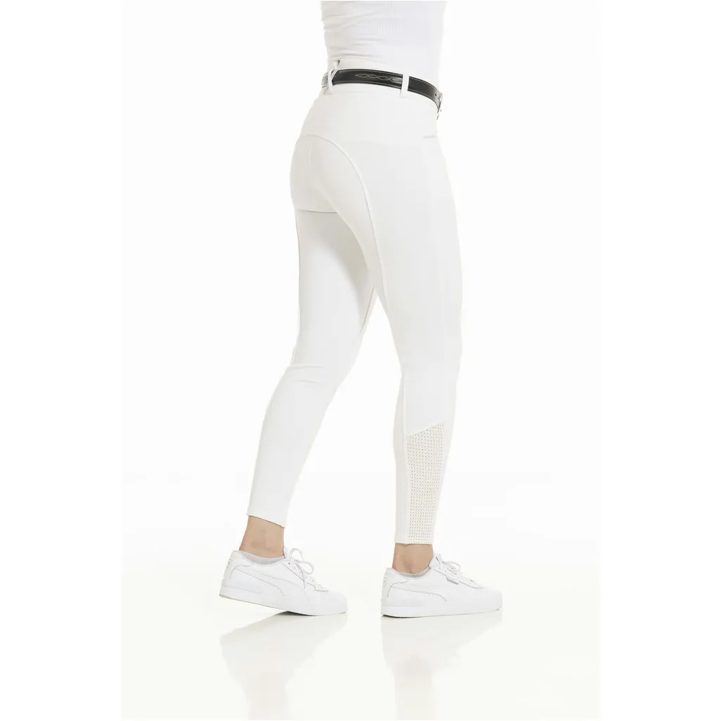 Sommer Damen Reithose Silikon Vollbesatz CLAUDINE Mesh weiß
