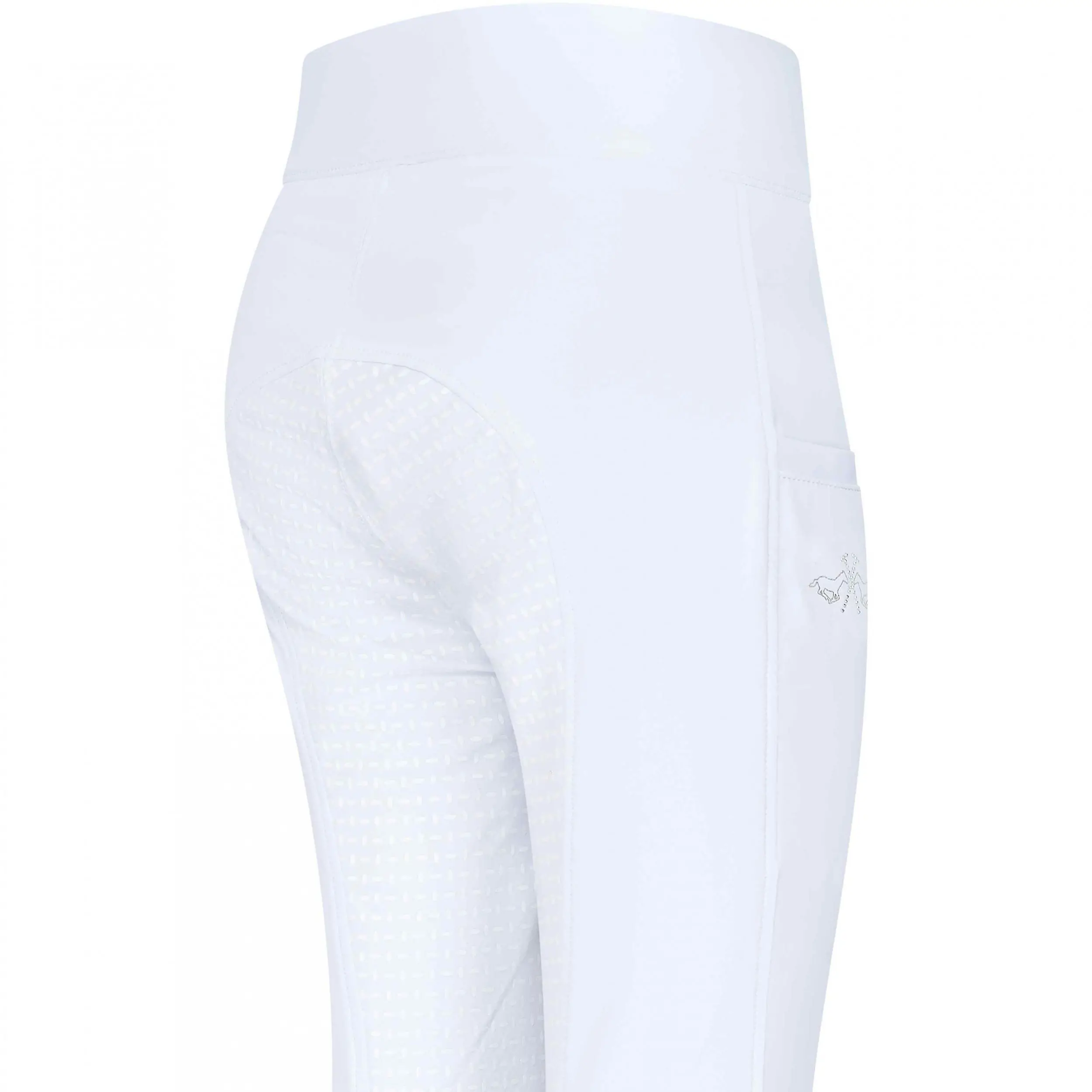 Kinder Reitleggings Silikon Vollbesatz HVPLotte weiß