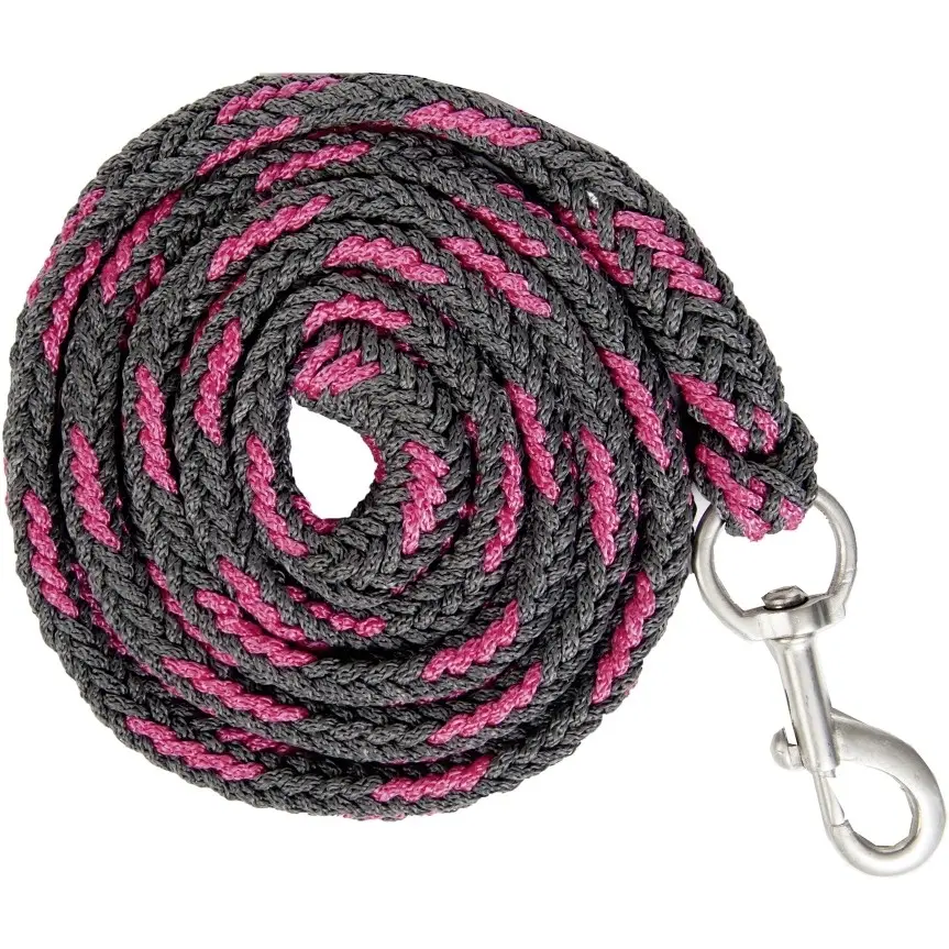Halfter + Strick-Set mit Karabinerhaken STERNCHEN grau/rosa