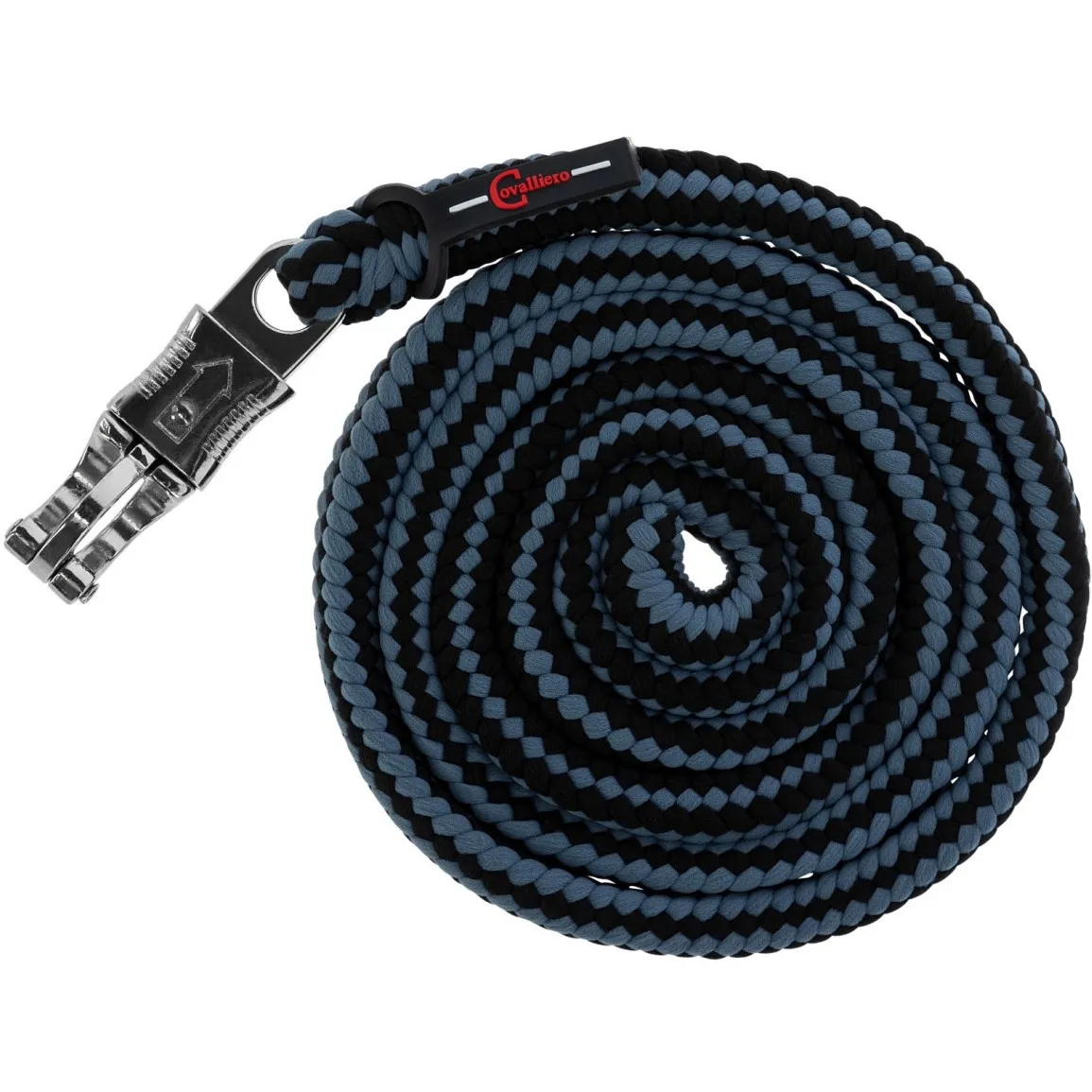 Führstrick mit Panikhaken HIPPO schwarz/silber 200cm