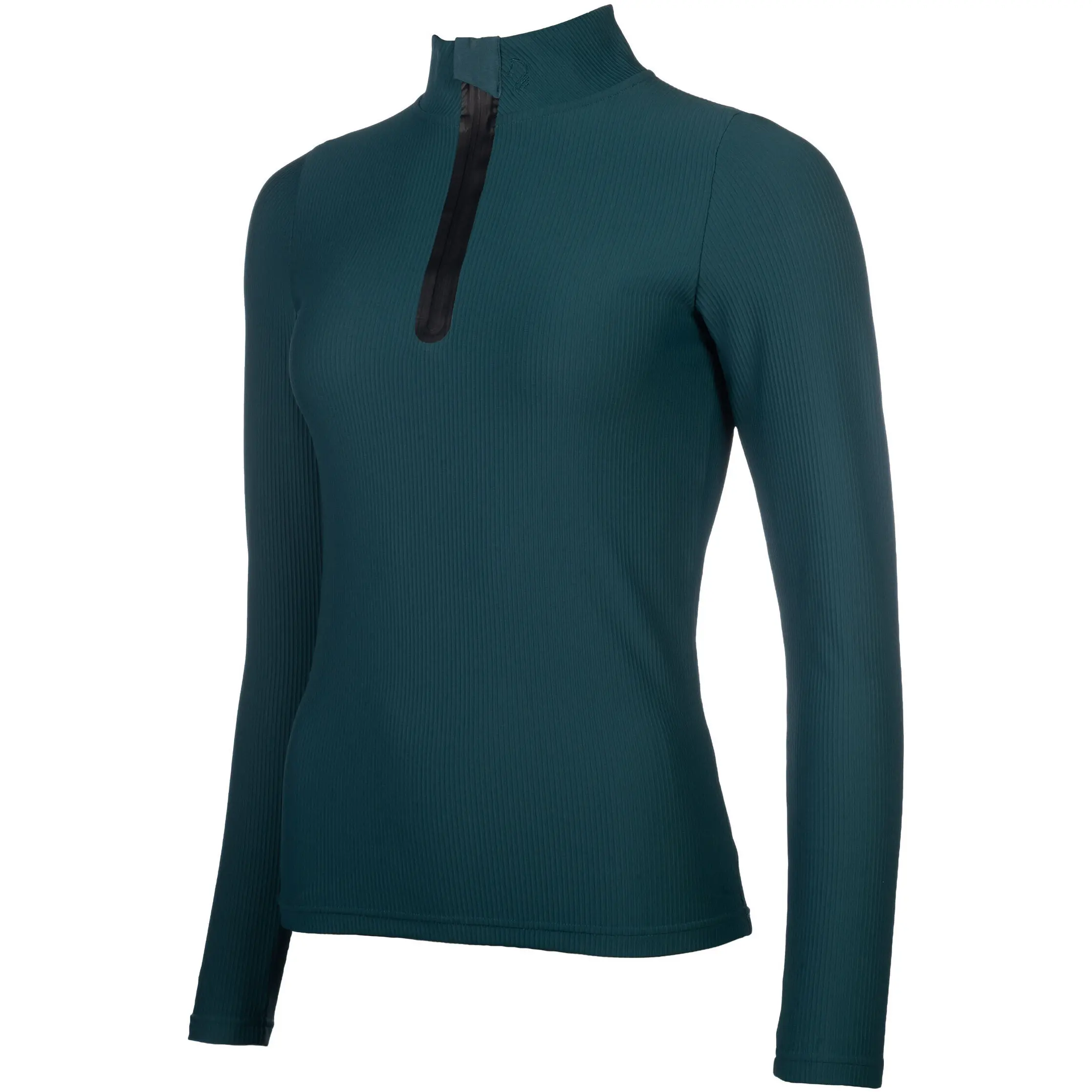 Damen Funktionsshirt LIVIGNO RIBBED dunkelgrün