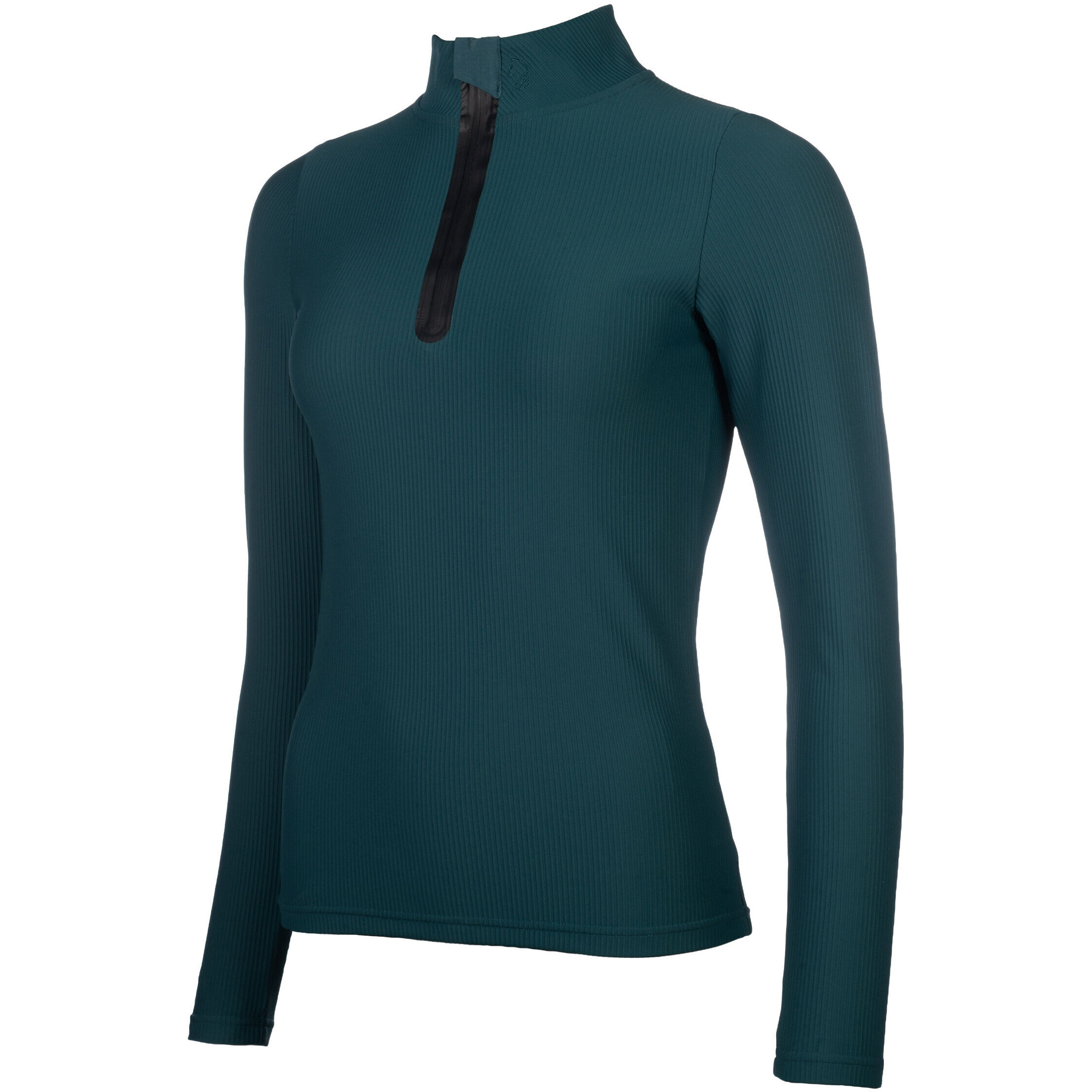 Damen Funktionsshirt LIVIGNO RIBBED dunkelgrün