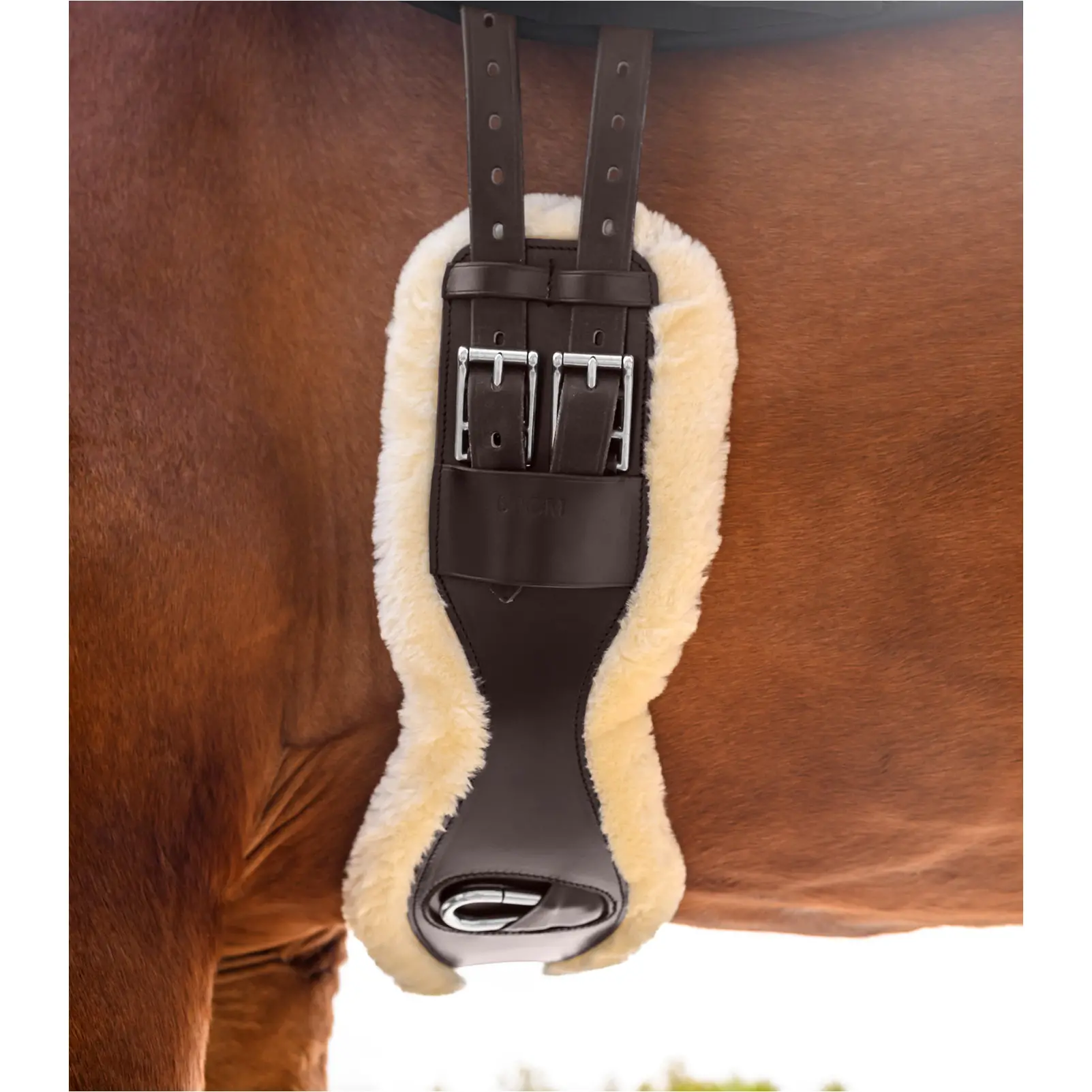 Lederkurzgurt mit ECO Wool braun