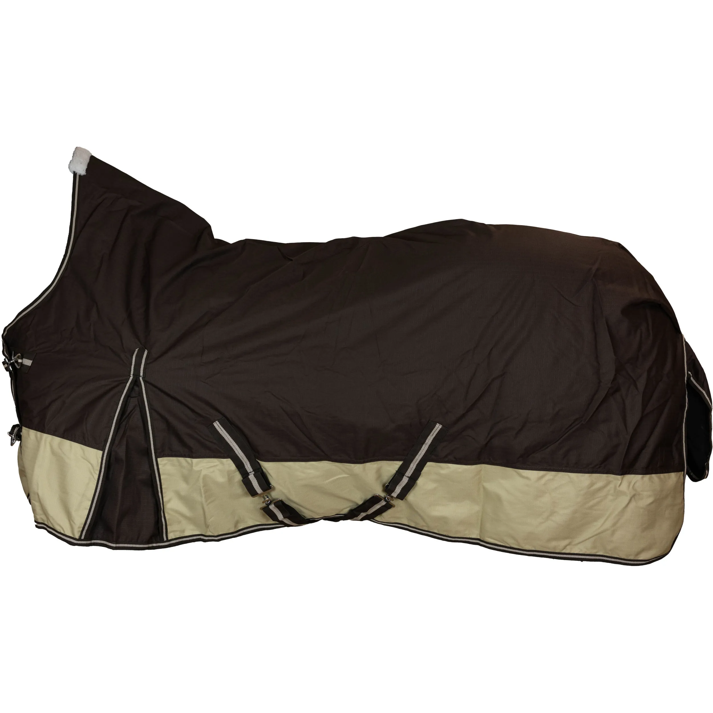 Winterdecke High Neck 200g Füllung 600D BASICLINE braun/beige