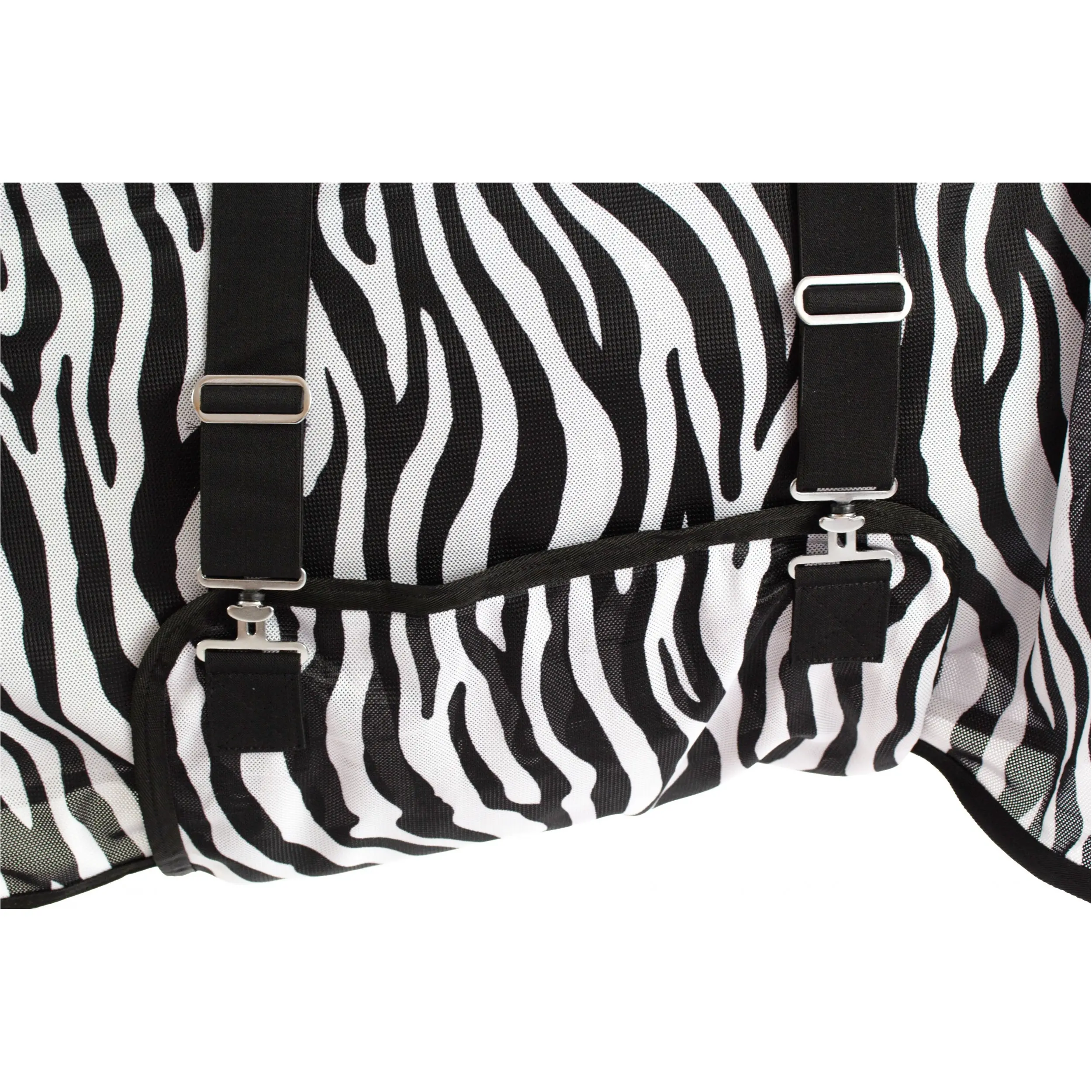 Fliegendecke mit Halsteil und Bauchlatz reißfest ZEBRA schwarz/weiß