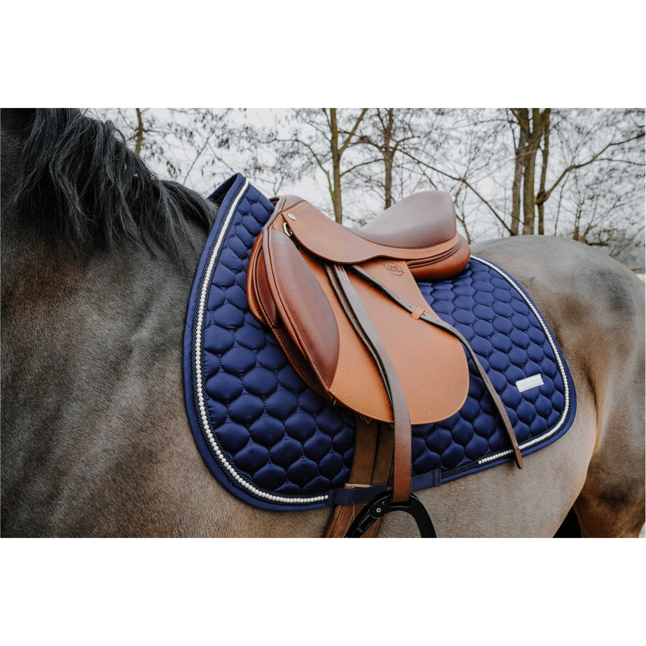 Schabracke mit Perlenkette OPAL navy Vielseitigkeit