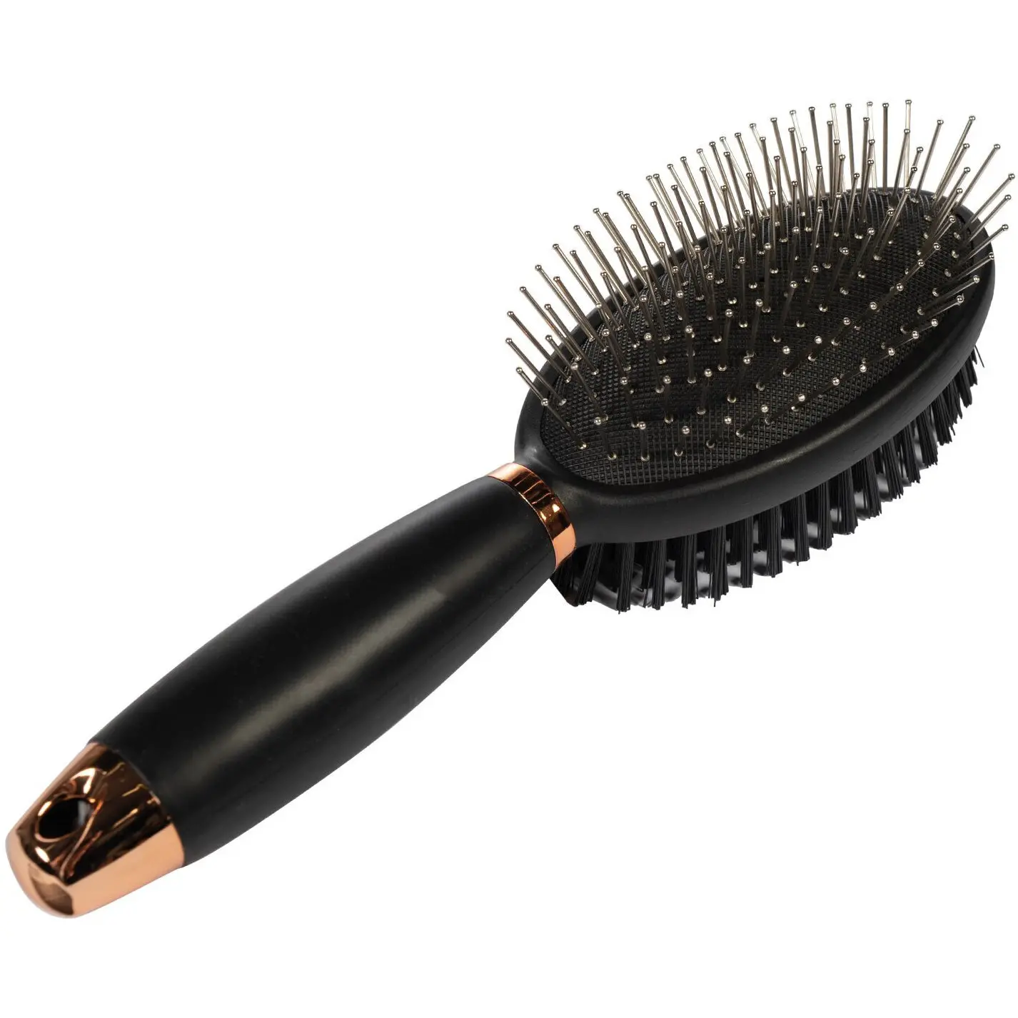 Schweif- und Mähnenbürste mit Gelgriff zweiseitig schwarz/rosegold