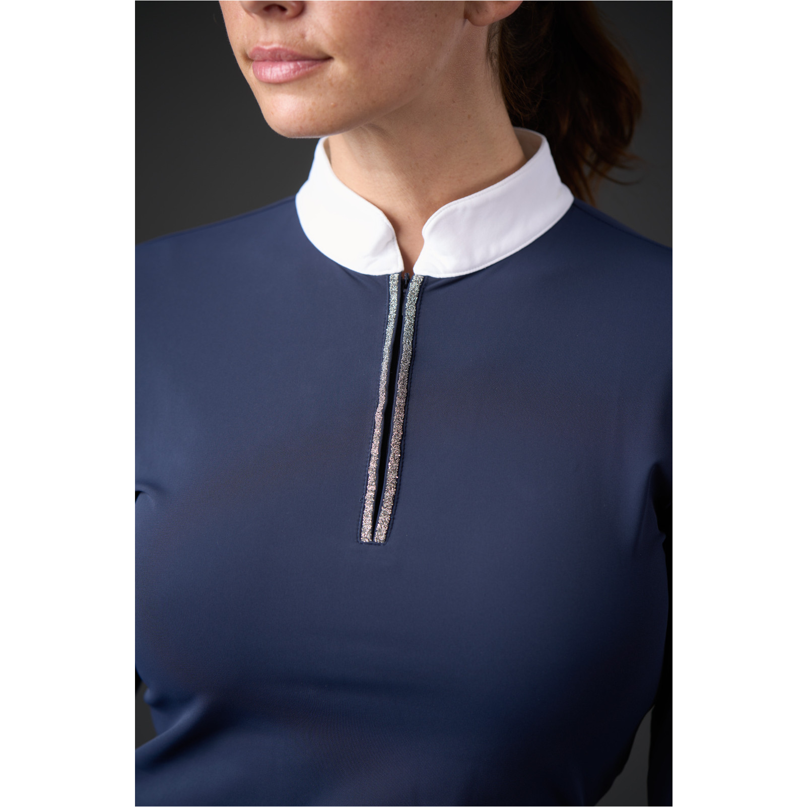 Damen Turniershirt Langarm VINICA half-zip navy