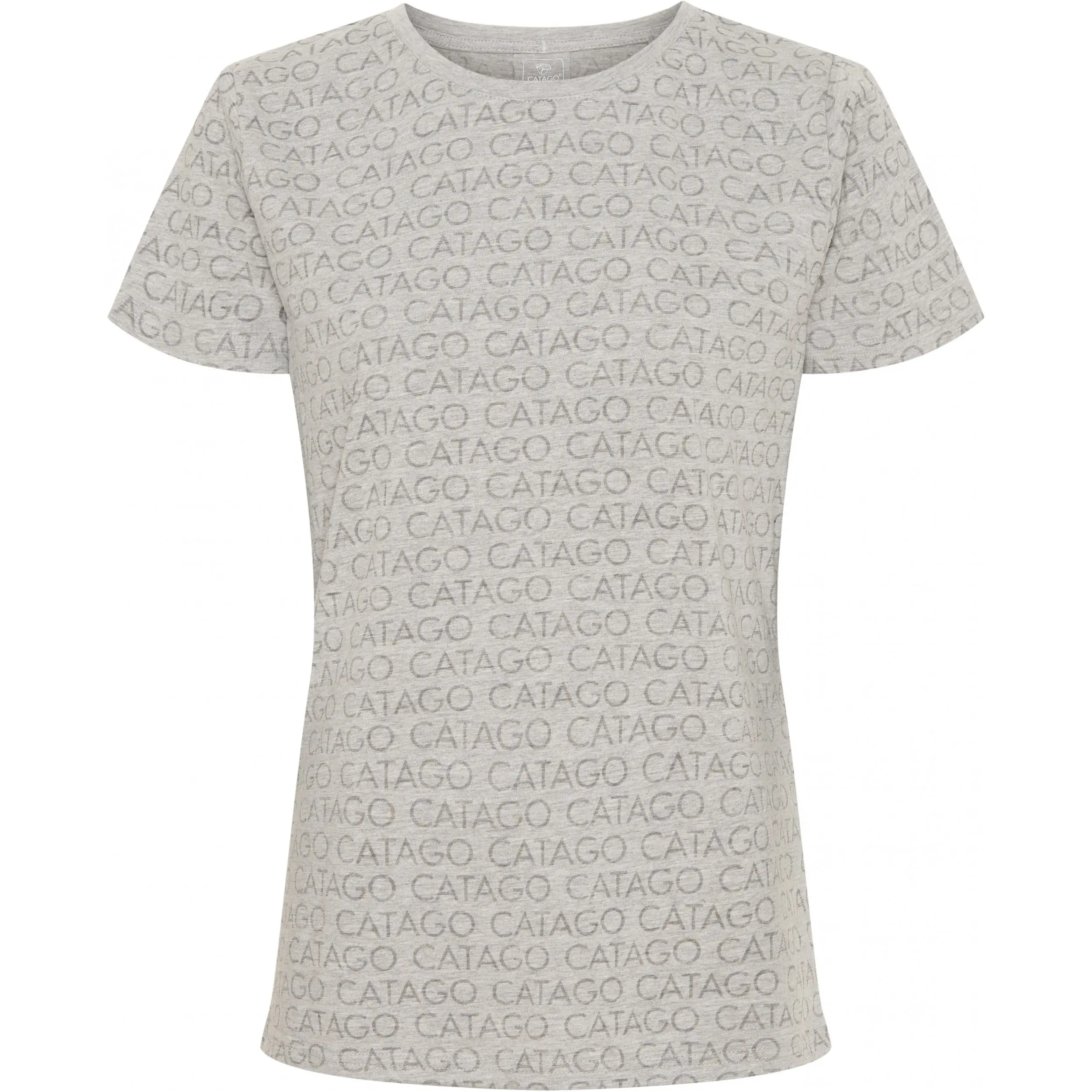 Damen T-Shirt TIMO Logo grau melange