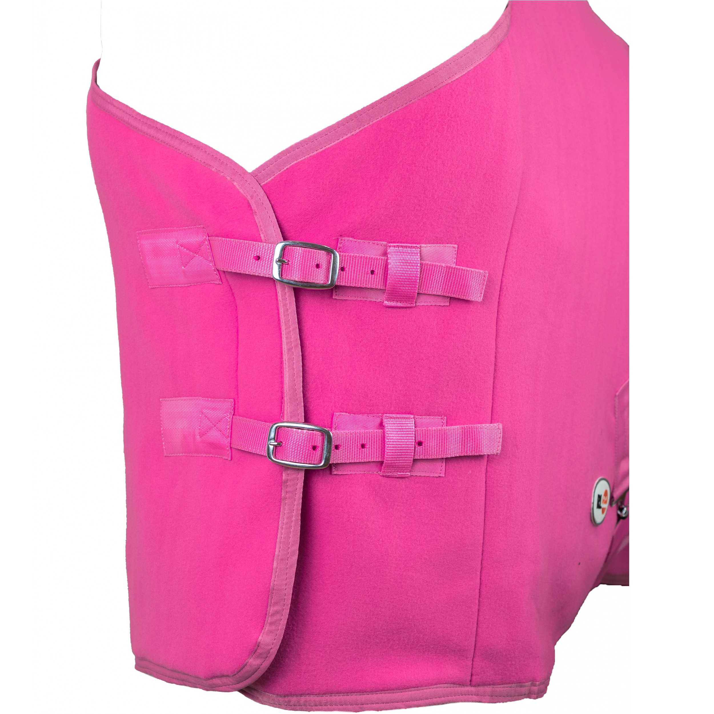 Abschwitzdecke mit Kreuzgurt BASICLINE neon pink
