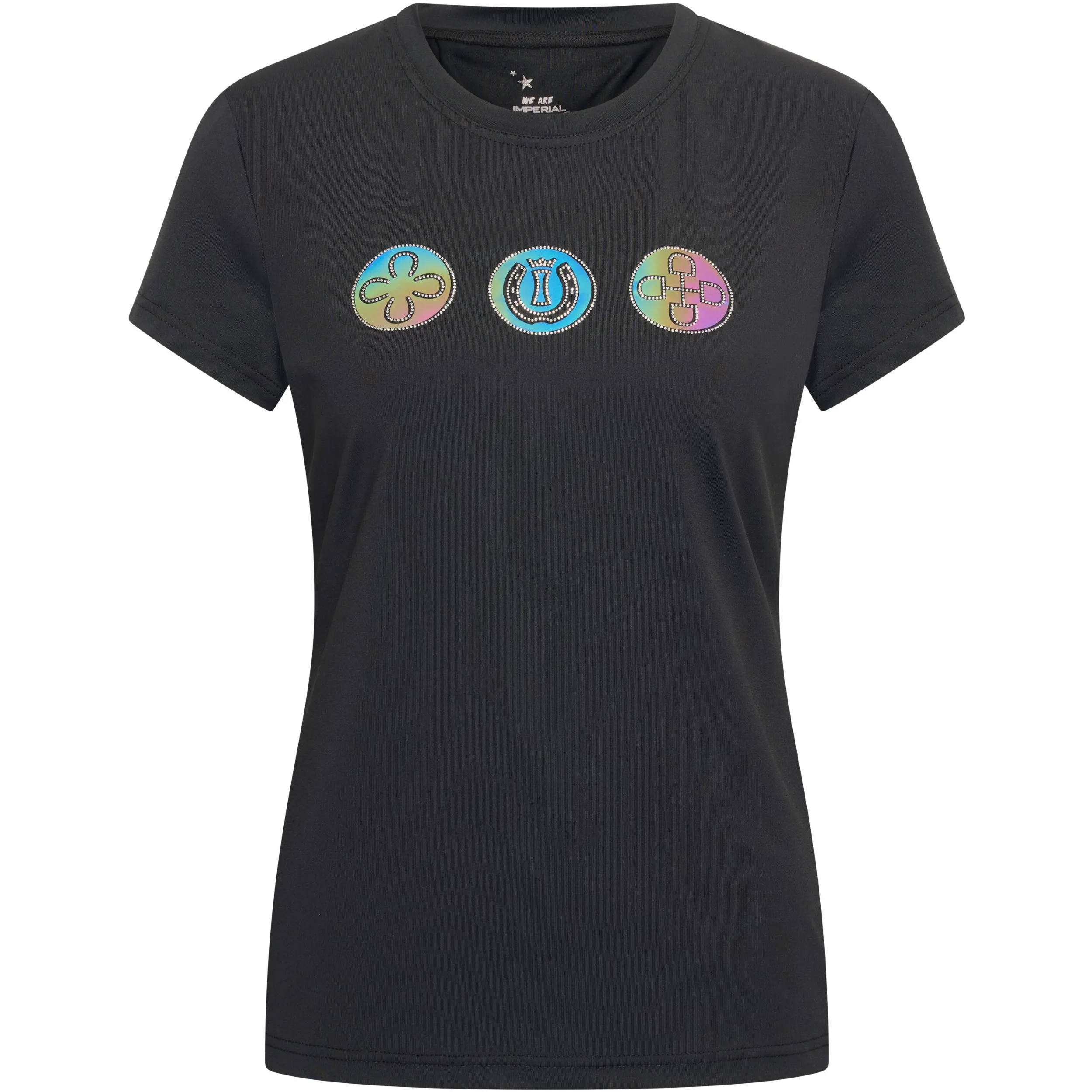 Damen Top IRHHolographics schwarz