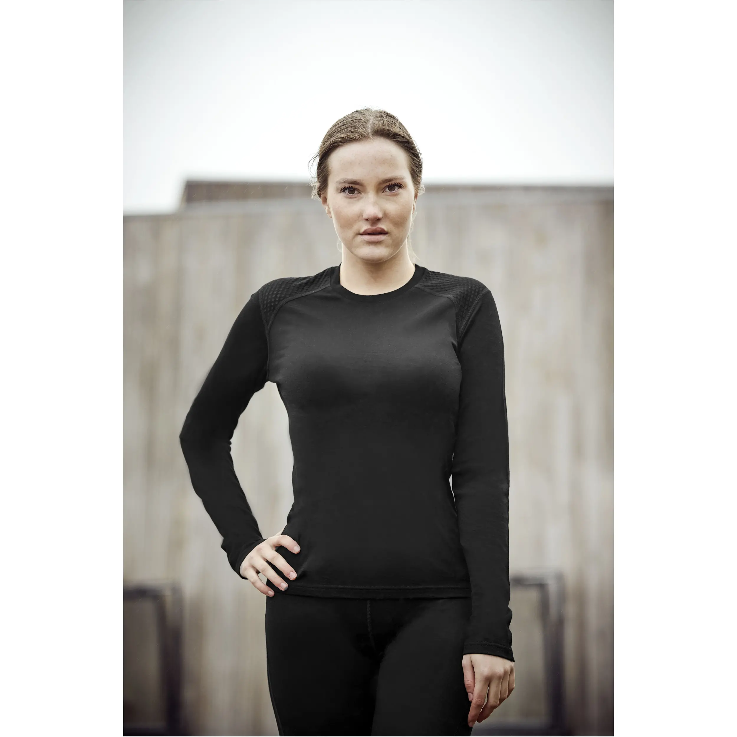 Damen Langarmshirt MIA Merino schwarz