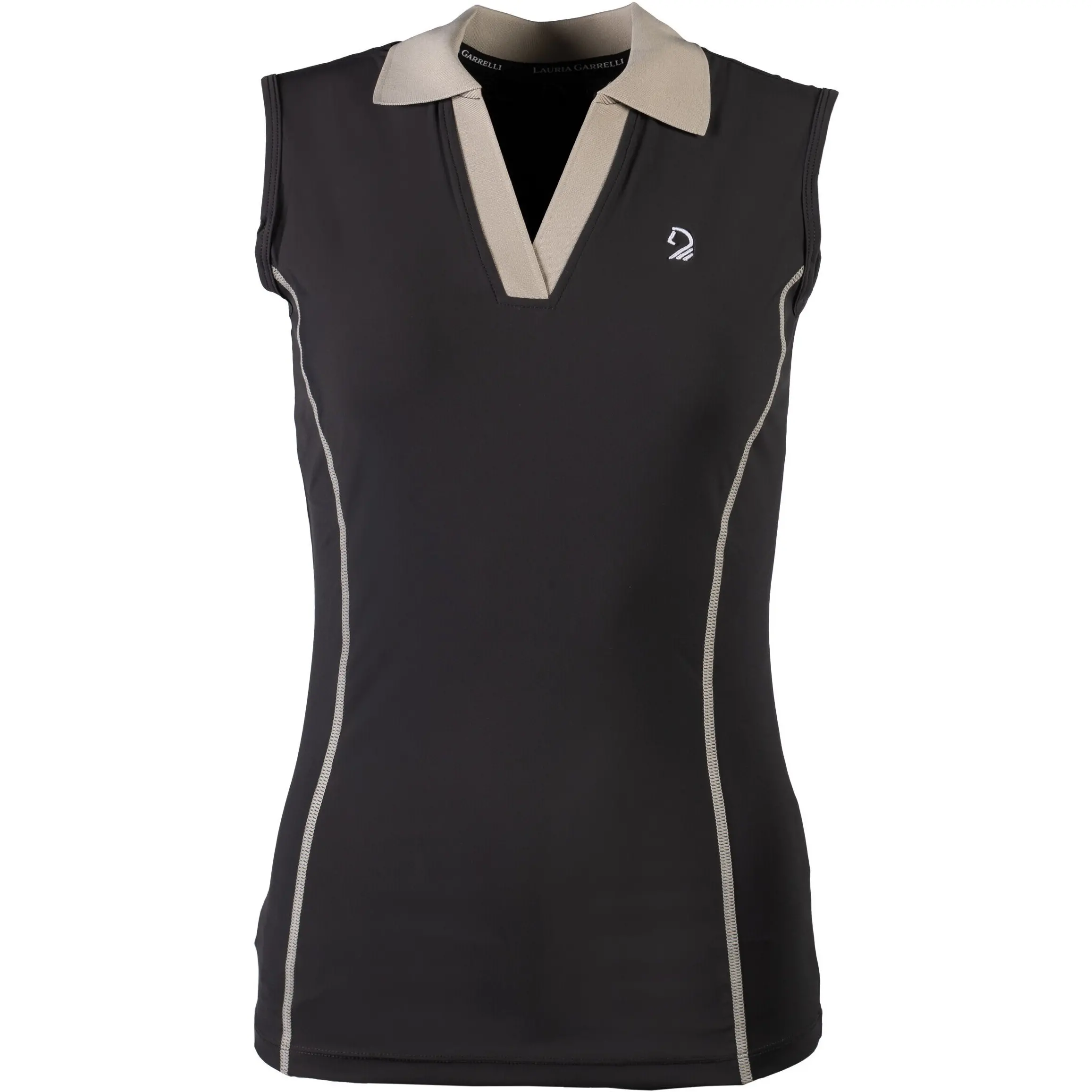 Damen Poloshirt ärmellos LIMONE schwarz