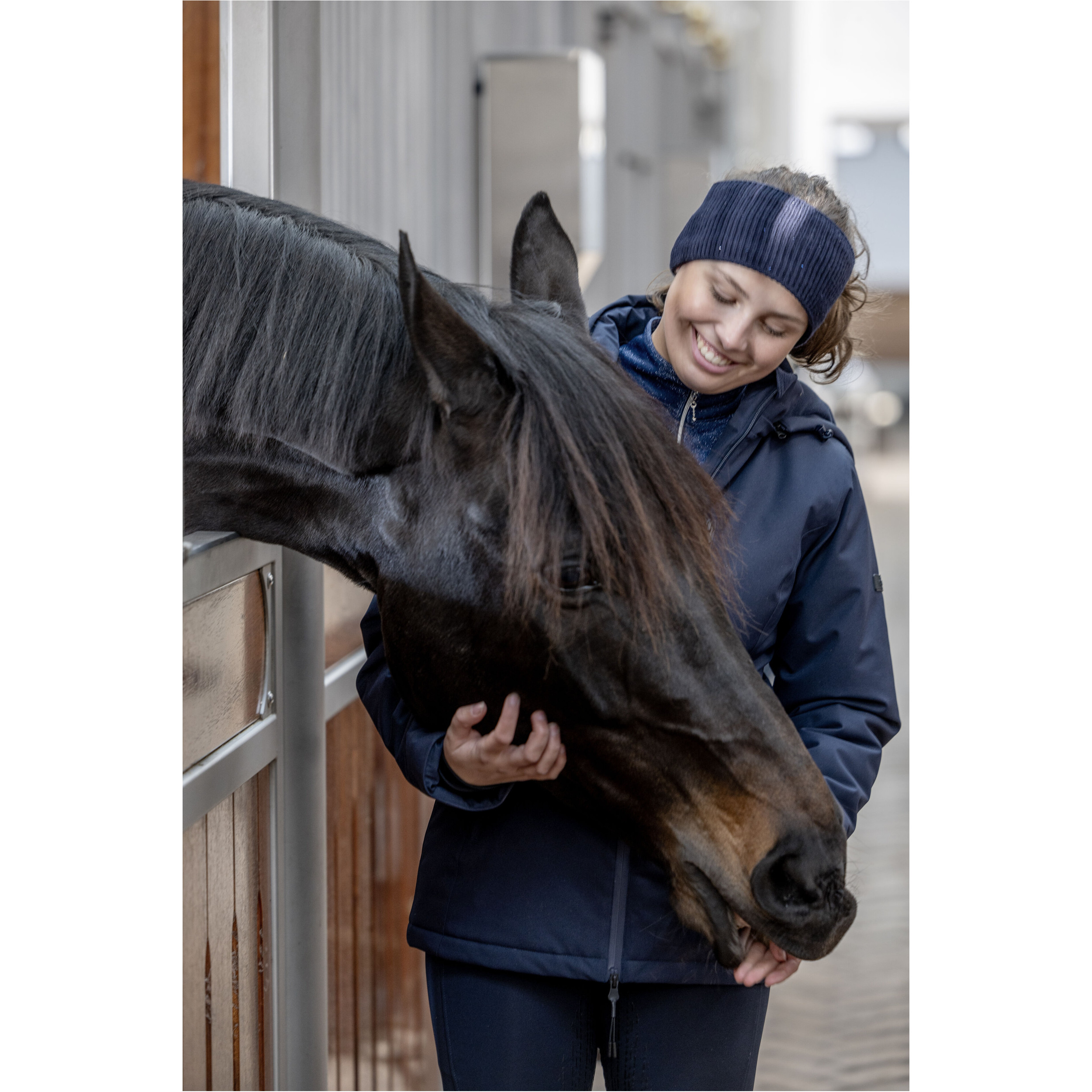 Winter Damen Stirnband mit Steinen VAINA marineblau