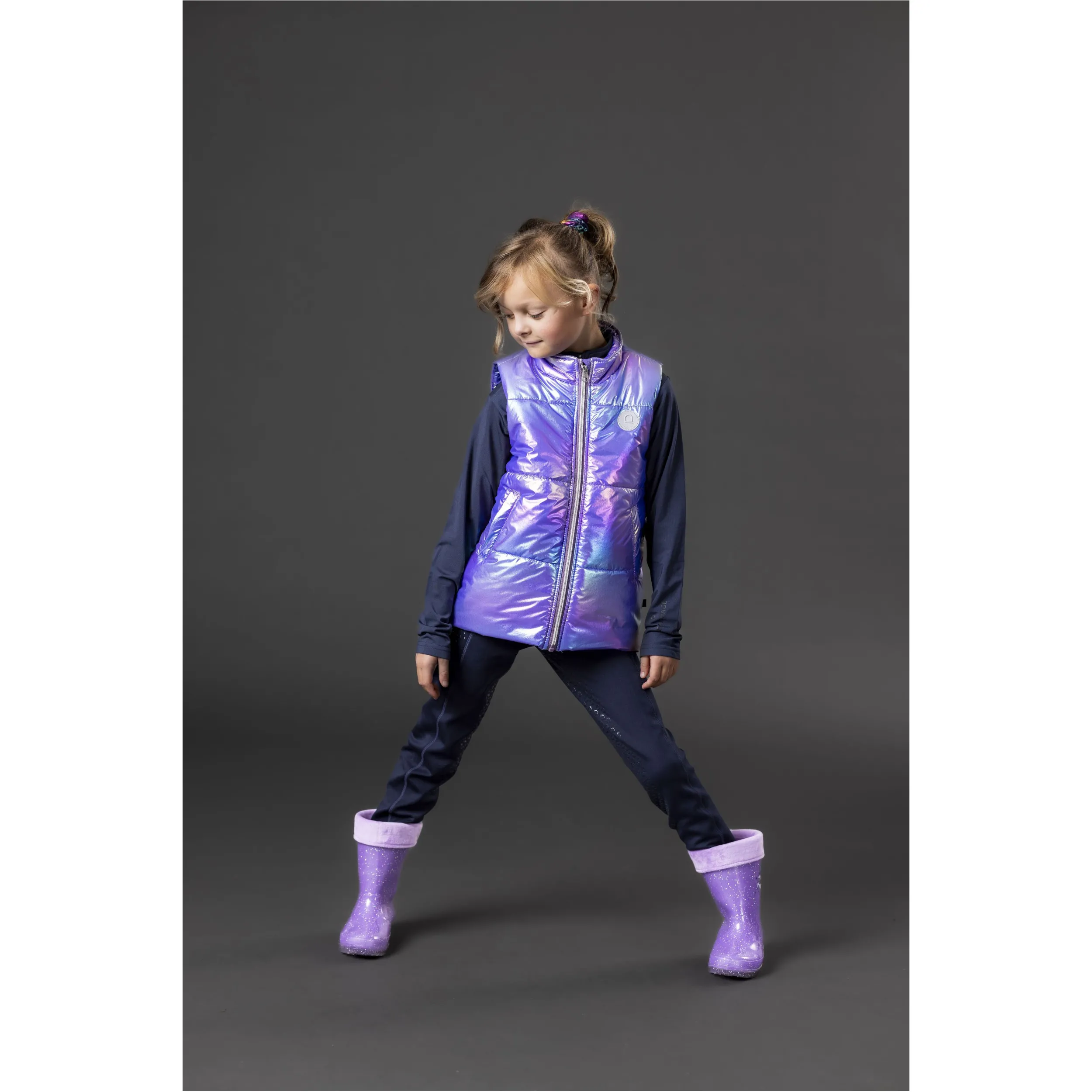 Winter Kinder Gummistiefel LIGHT Glitzer purple haze