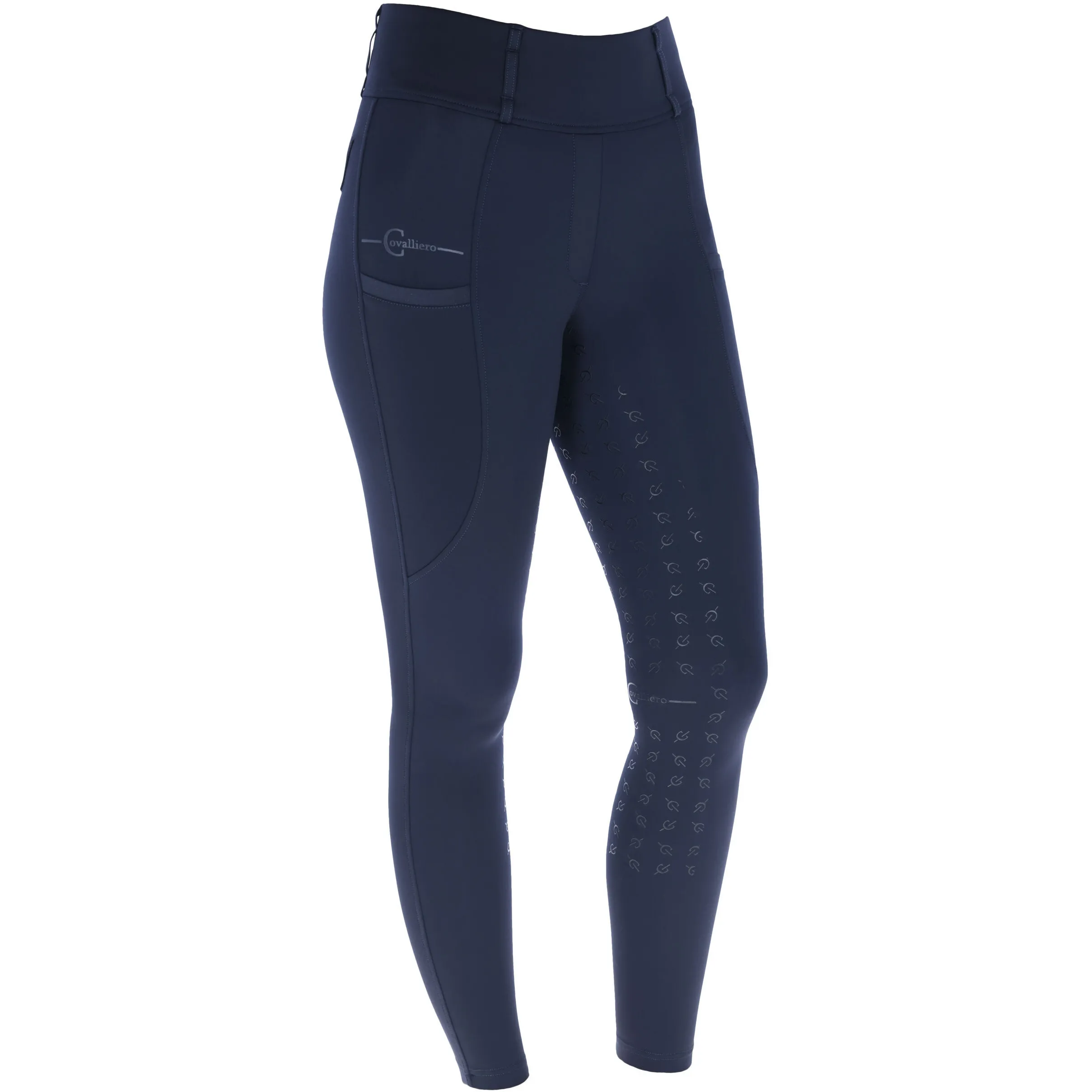 Damen Reitleggings Silikon Vollbesatz High Waist dark navy