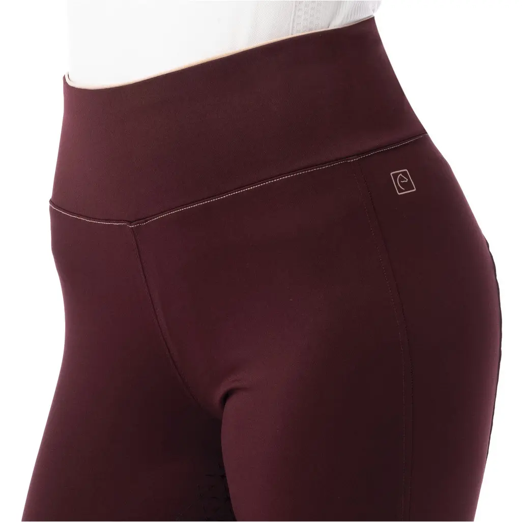 Damen Reitleggings Silikon Vollbesatz LYLY dunkelrot