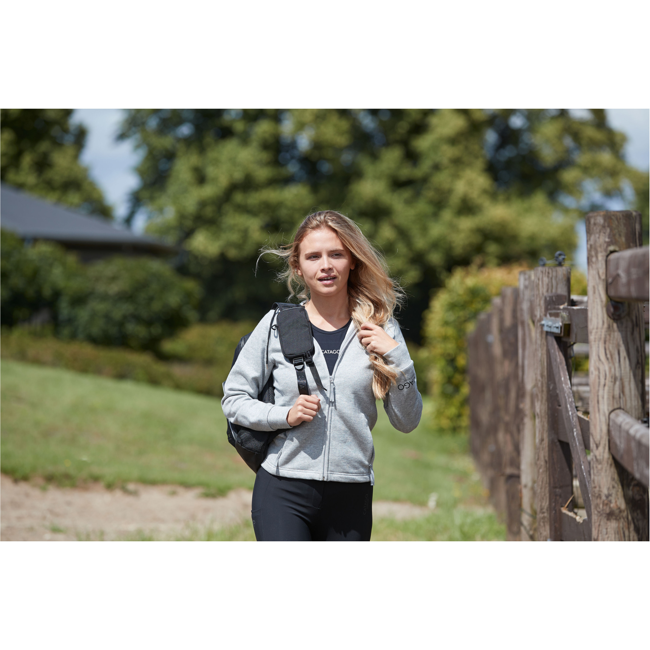 Damen Kapuzenpullover mit Reißverschluss NATALIE grau melange