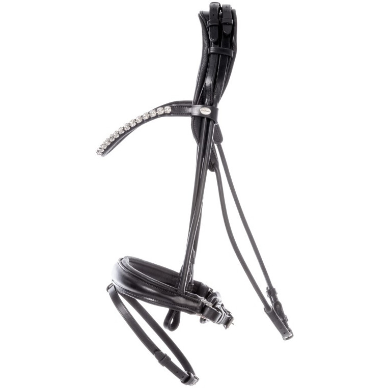 Trensenzaum mit schwedischen Reithalfter FLORENTINE schwarz