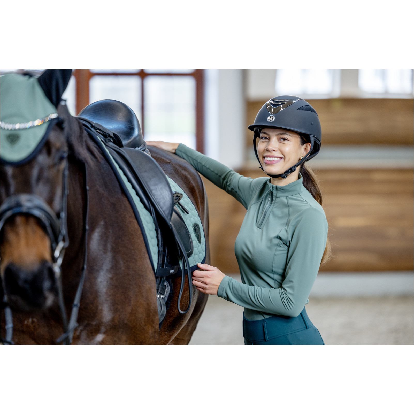 Damen Funktionsshirt Langarm BREE half-zip duck green