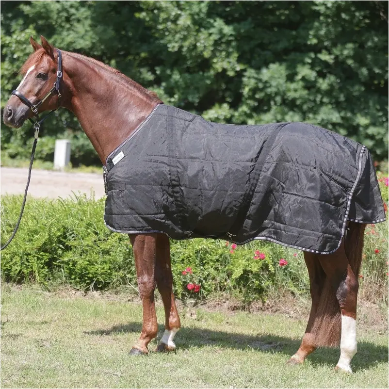Hengstdecke mit Brustlatz 50g Füllung 1200D STALLION schwarz