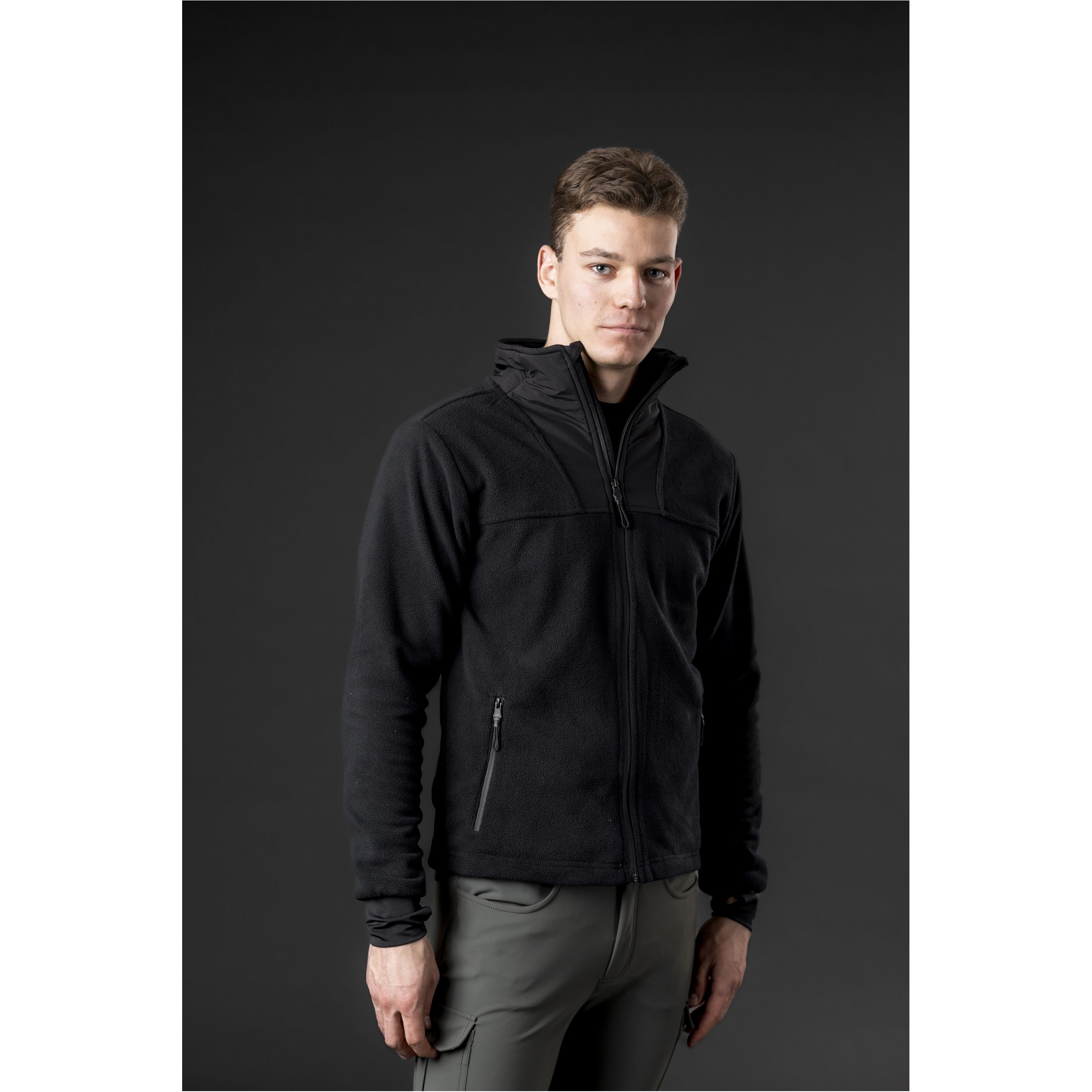 Herren Fleecejacke AIDEN Zip schwarz