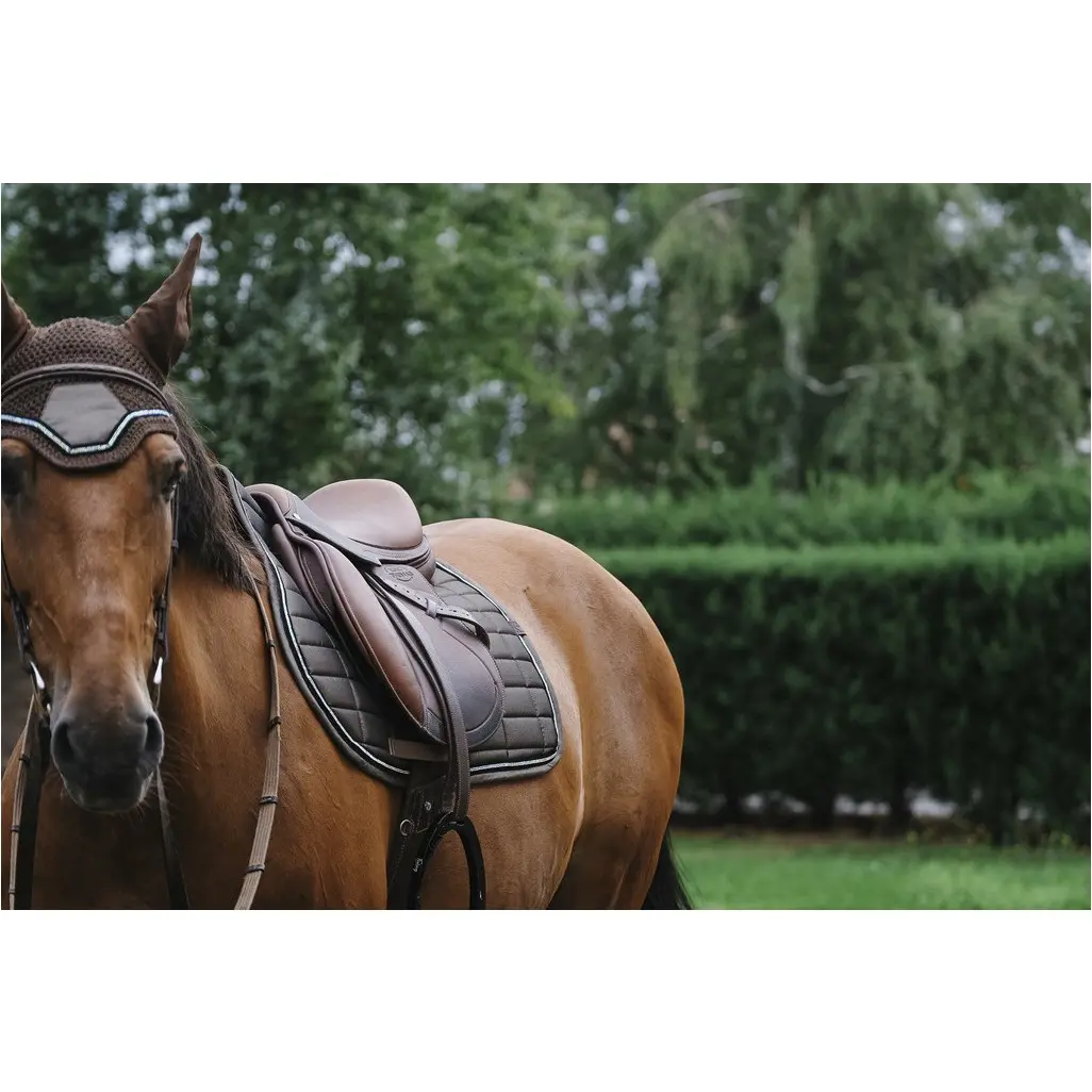 Fliegenohrenhaube mit Strass DOMINO kupfer
