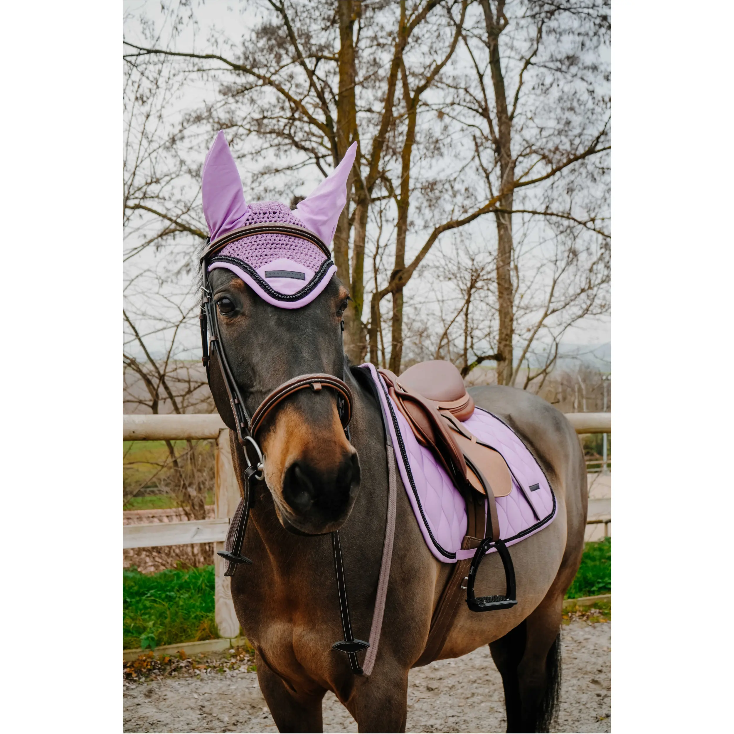 Fliegenhaube PEARL lavendel Warmblut
