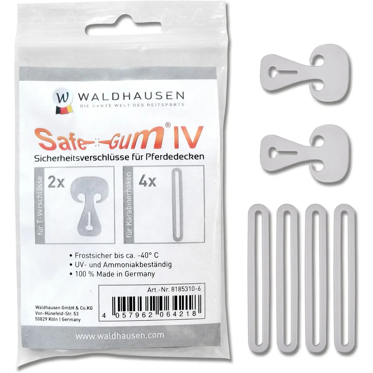 Sicherheitsverschlüsse SAFE-GUM silbergrau (6 Stk.)