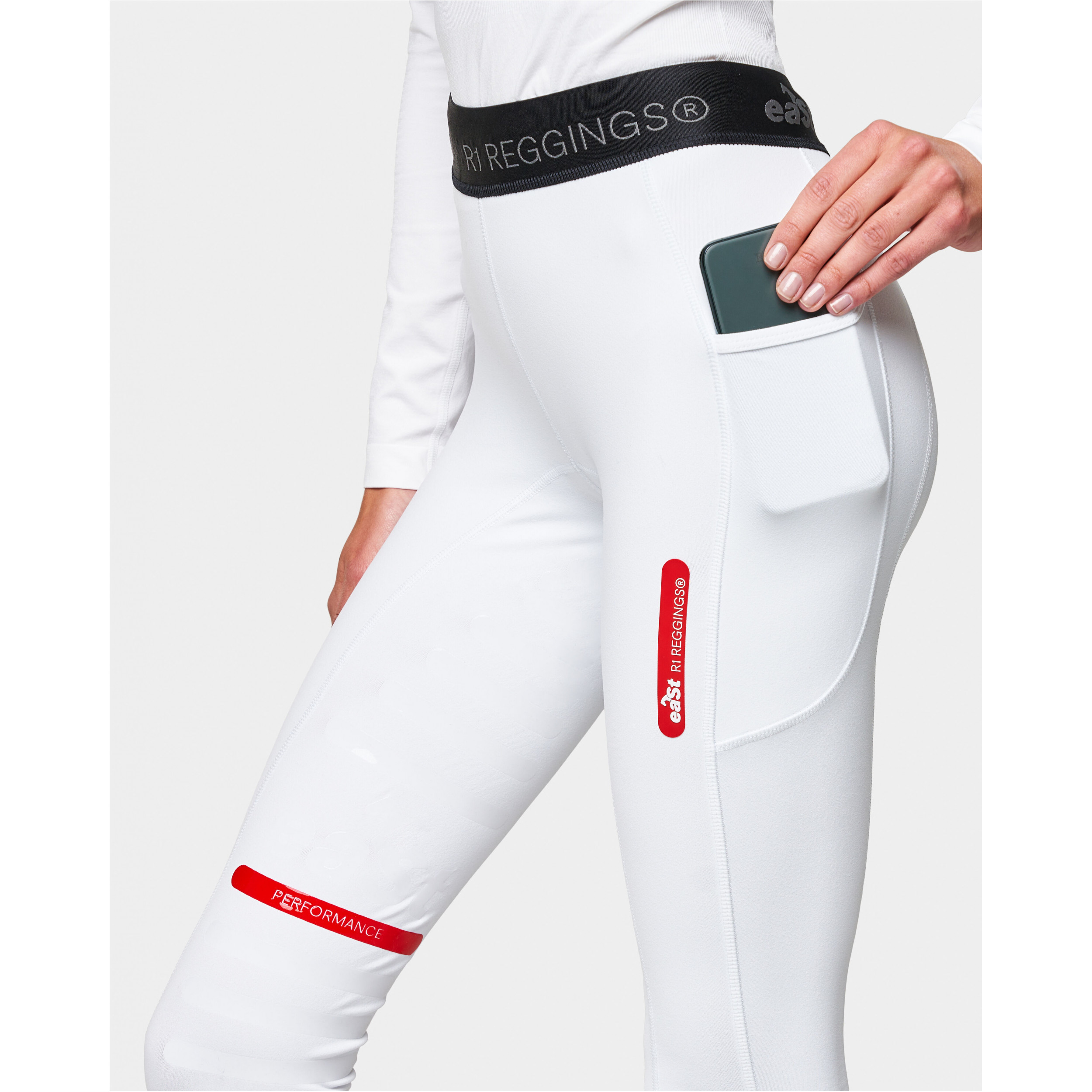 Damen Reitleggings Silikon Halbbesatz REGGINGS R1 weiß