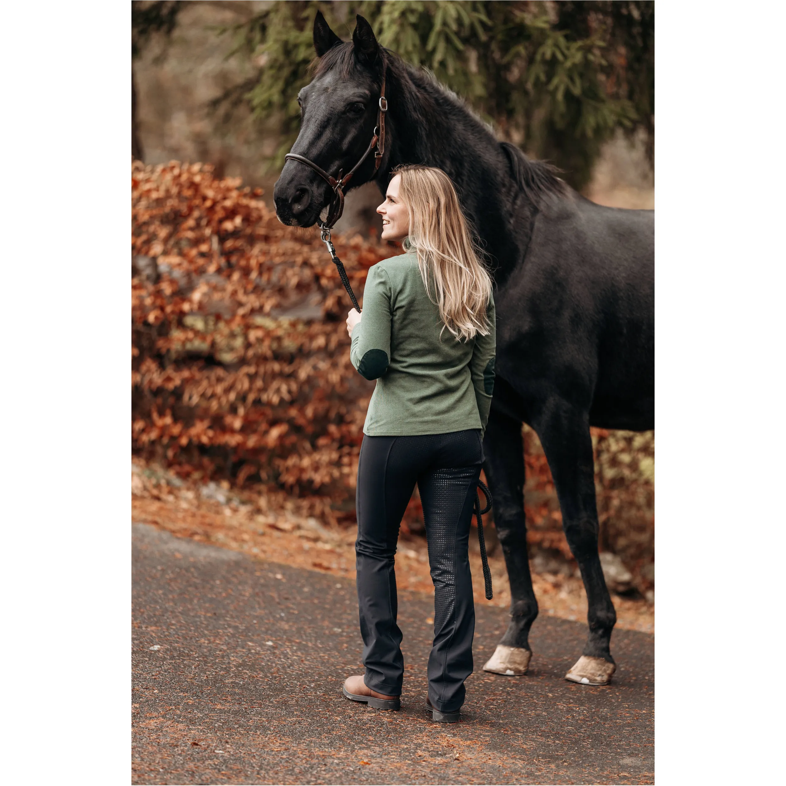 Damen Thermo Reithose Silikon Vollbesatz DryRide JODHPUR BREECHES schwarz