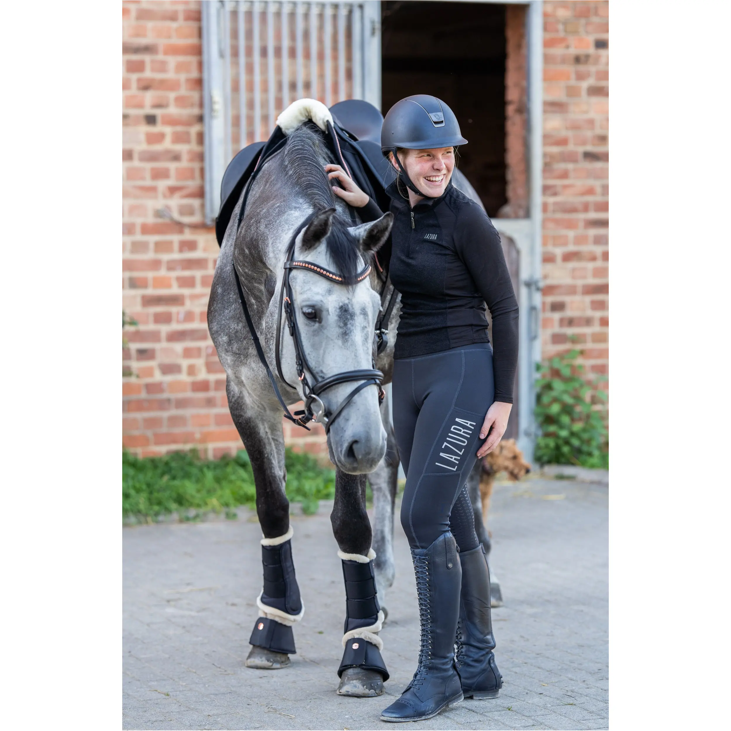 Damen Reitleggings Silikon Vollbesatz EMILIA nachtblau