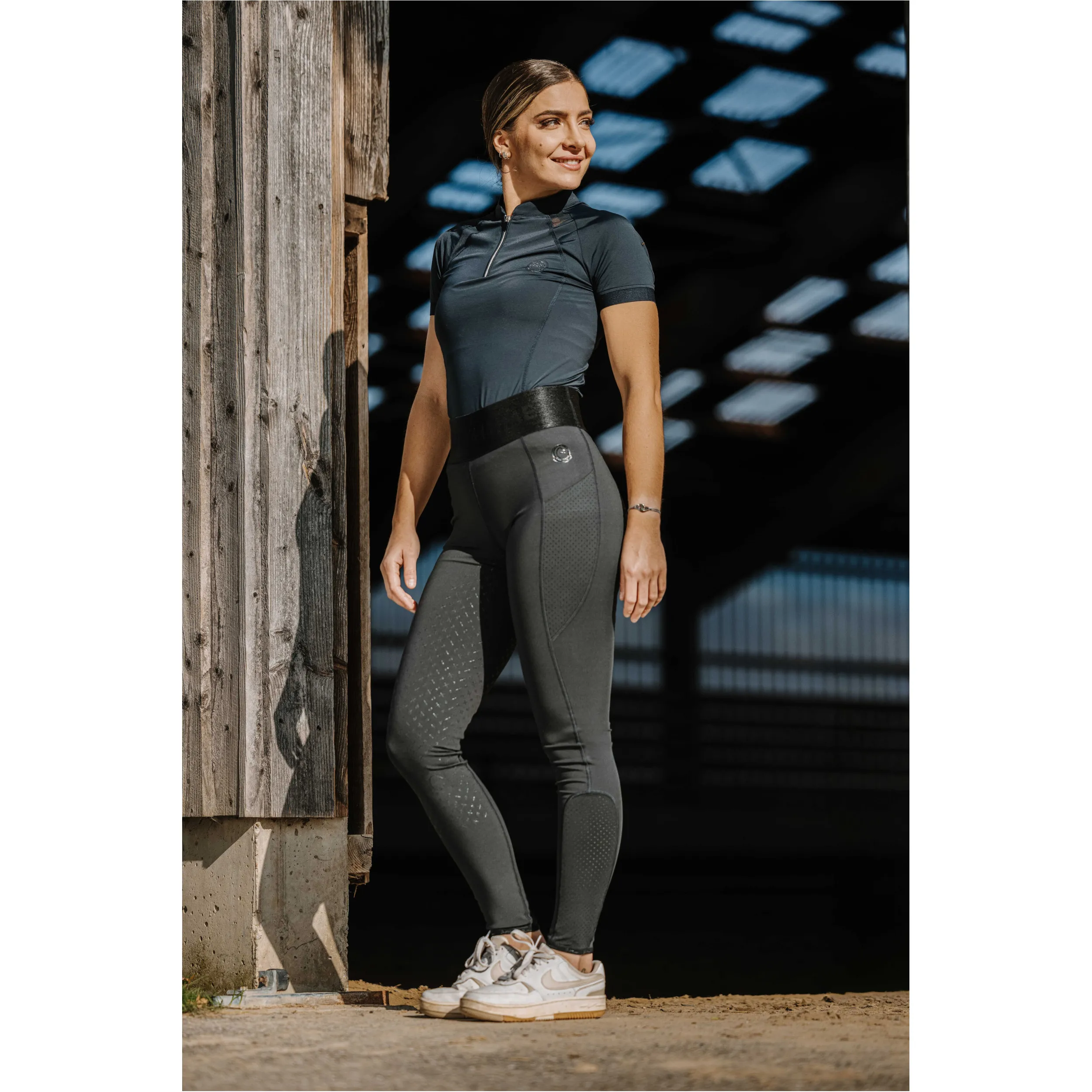 Damen Reitleggings Silikon Vollbesatz Je t'aime IRIS schwarz