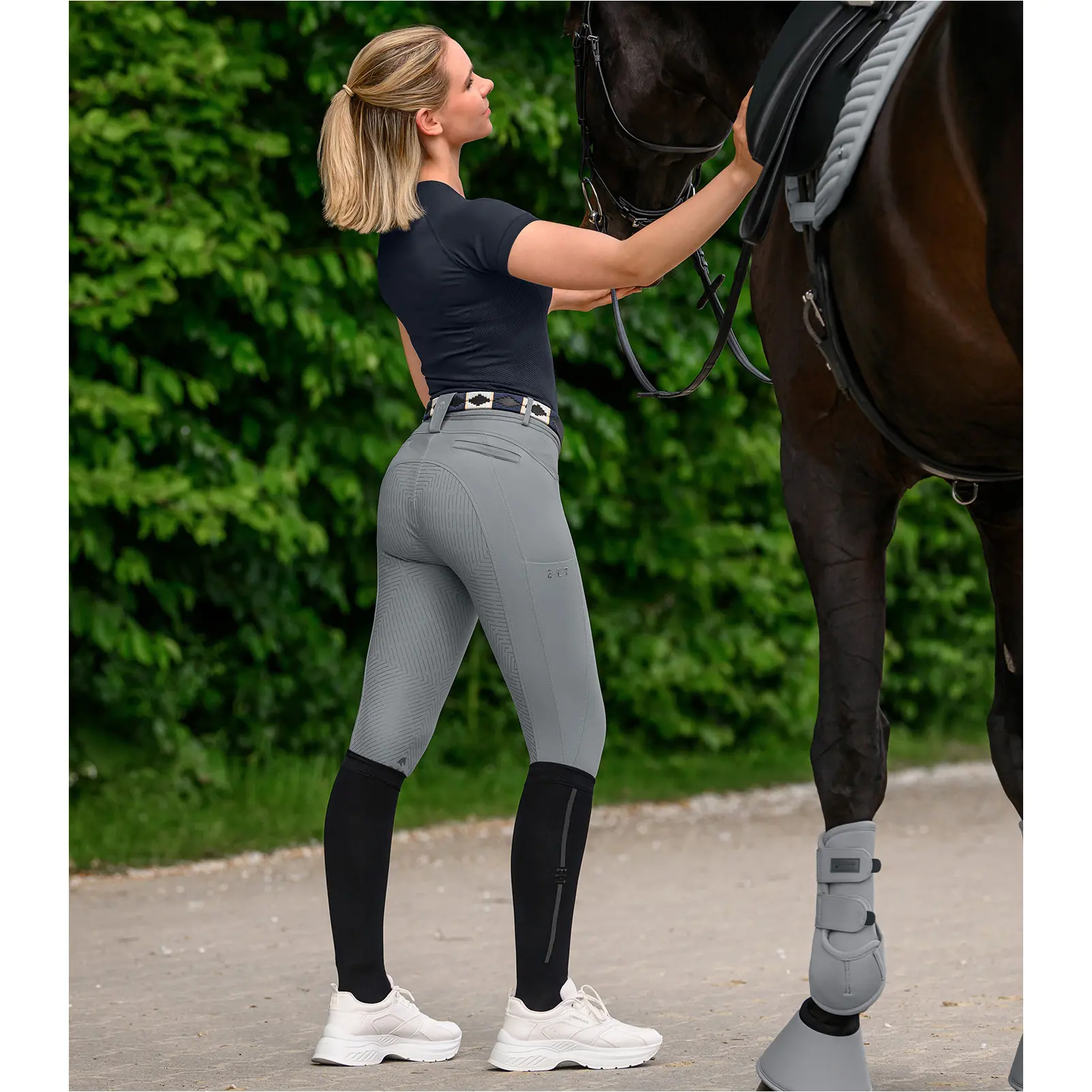 Damen Reithose Silikon Vollbesatz COMFORT RIDE chromgrau