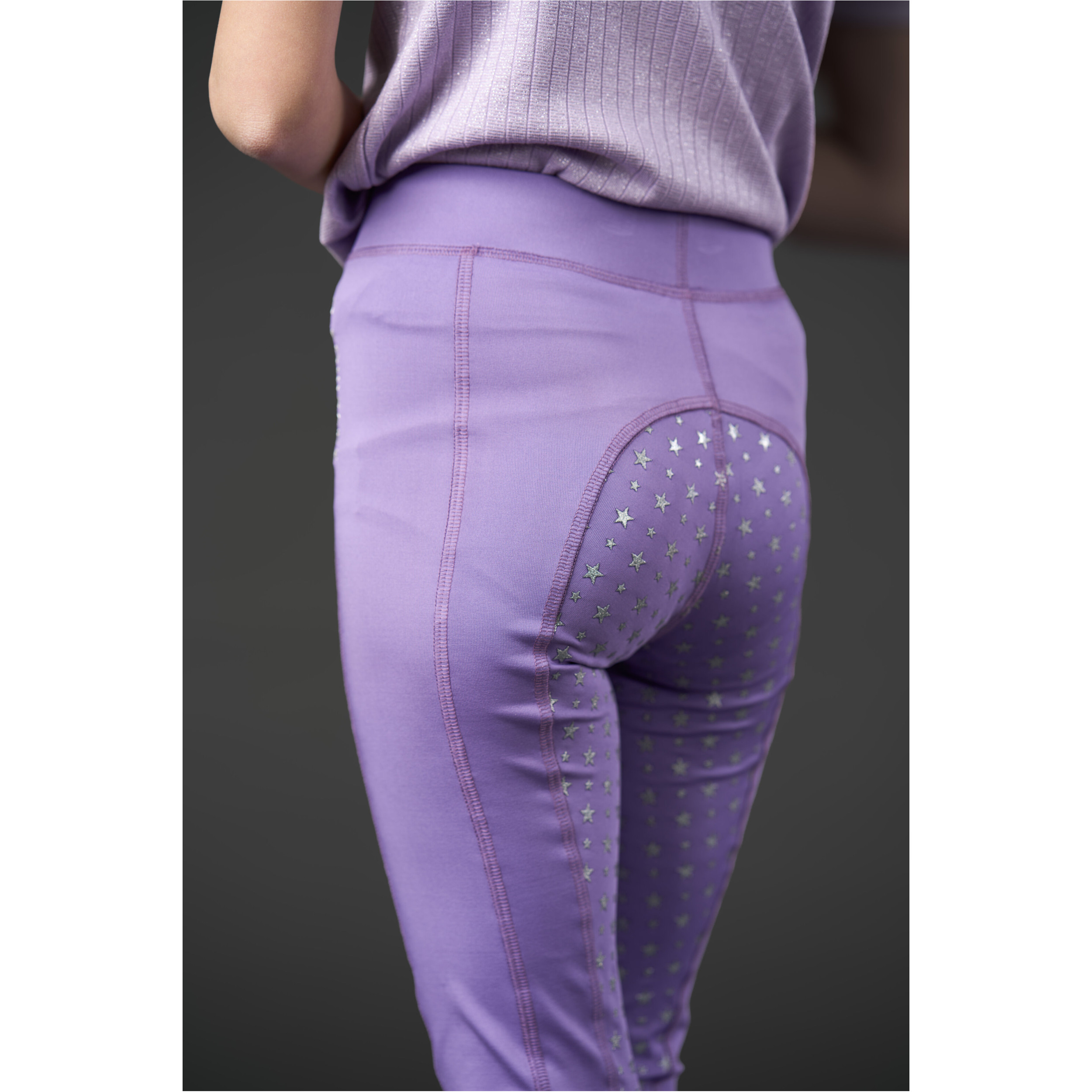 Kinder Reitleggings Silikon Vollbesatz MOLLY aster purple