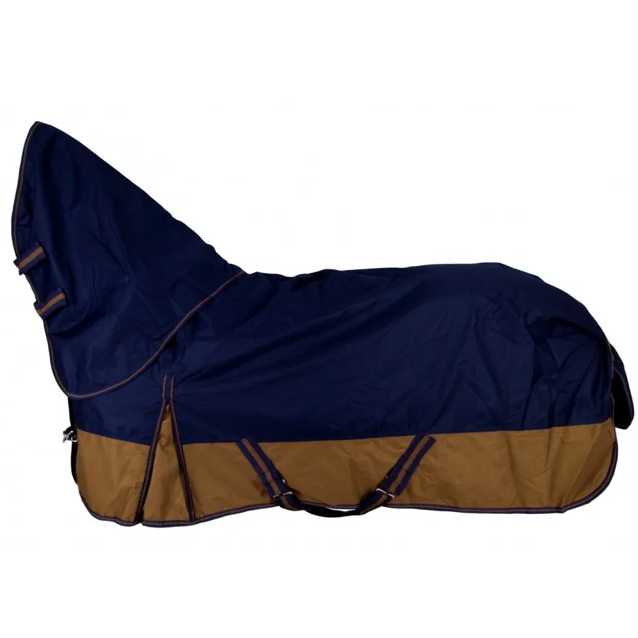 Winterdecke Full Neck 100g Füllung 600D BASICLINE dunkelblau/braun - Posten