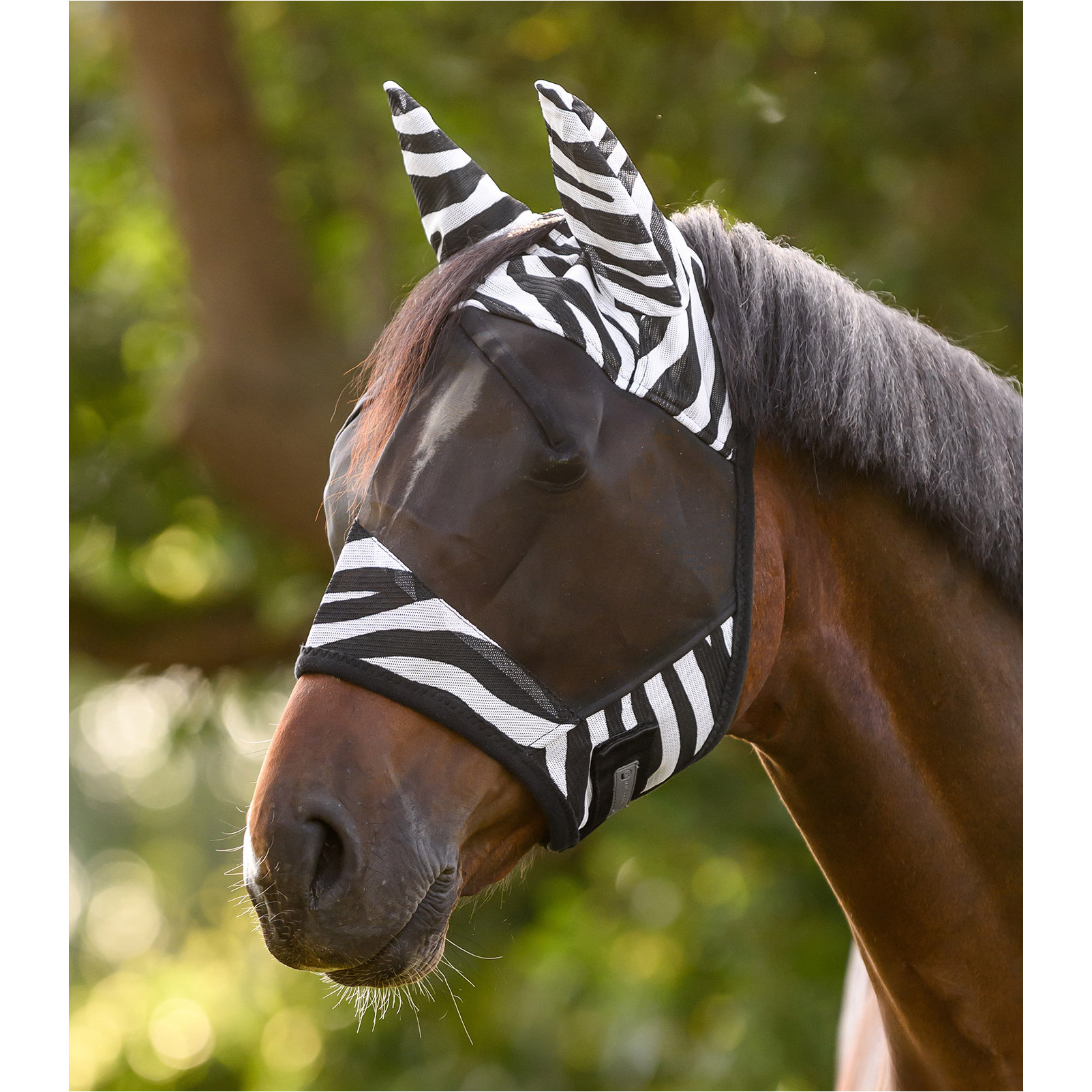 Fliegenmaske ZEBRA schwarz/weiß