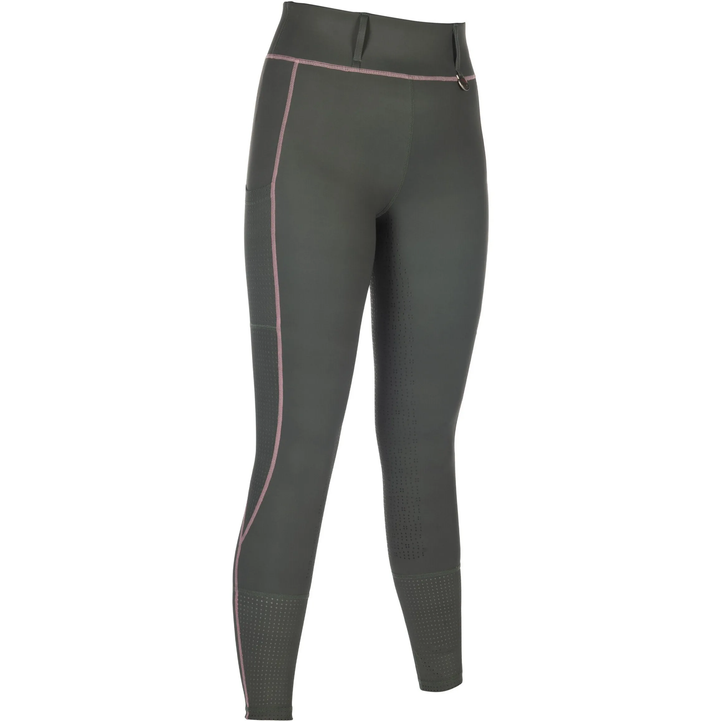 Damen Reitleggings Silikon Vollbesatz JUNA graugrün