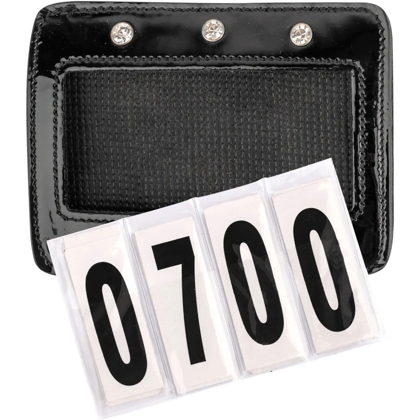 Startnummern Lackleder rechteckig schwarz