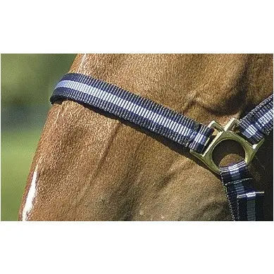 Nylonhalfter mit Büffelspaltleder unterlegt marineblau/hellblau Nylonhalfter mit Büffelspaltleder unterlegt marineblau/hellblau