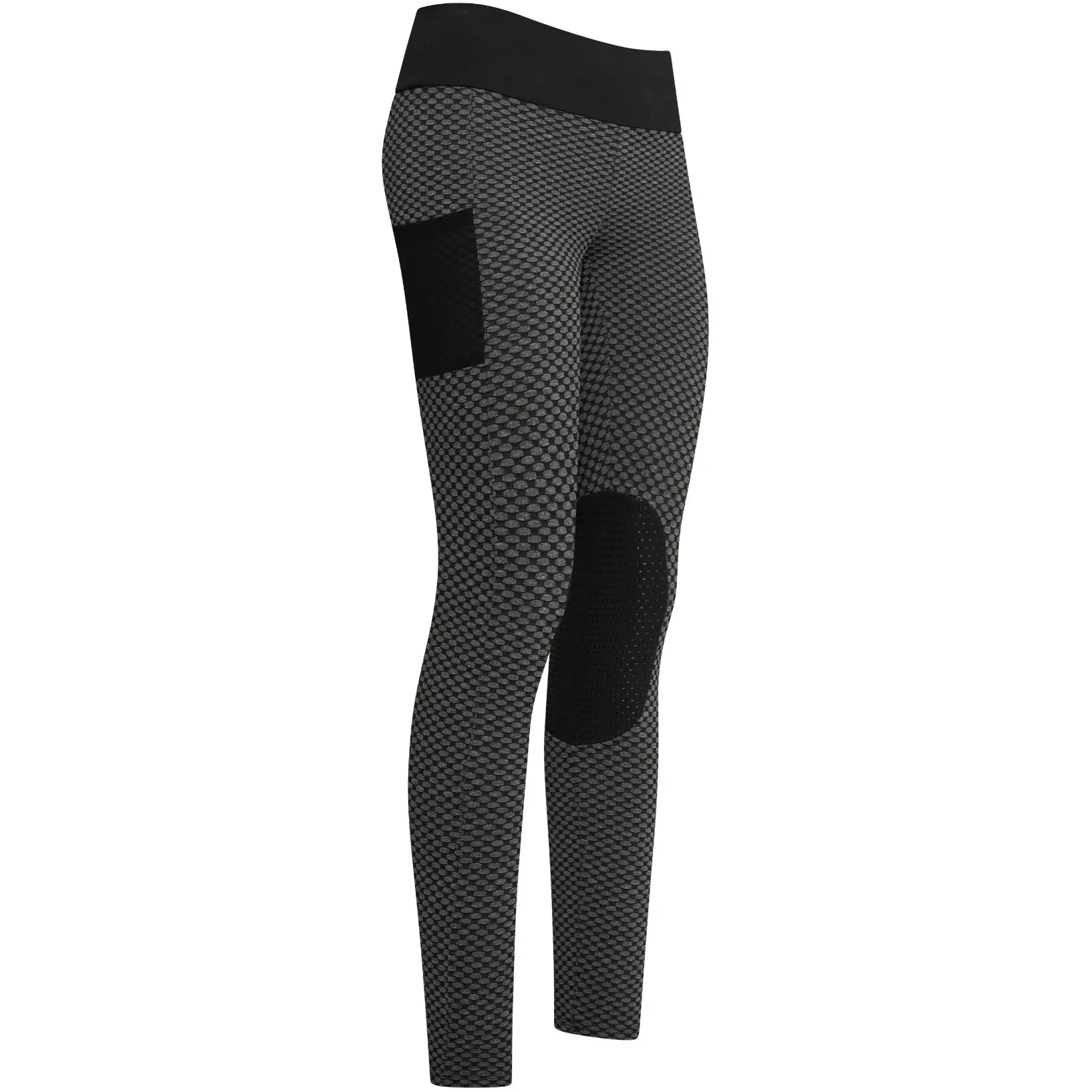 Damen Reitleggings Silikon Kniebesatz IRHDiamond Bubble schwarz