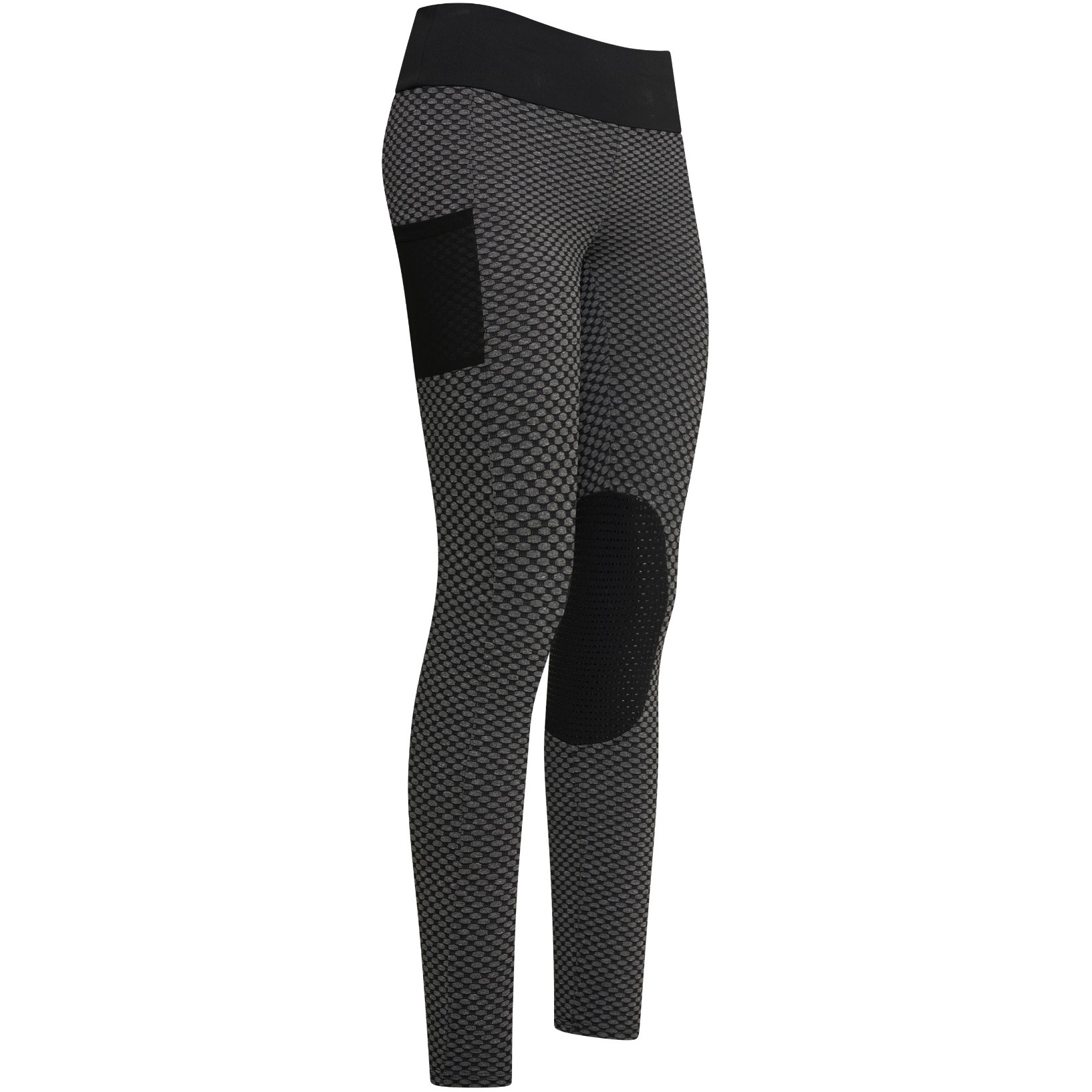 Damen Reitleggings Silikon Kniebesatz IRHDiamond Bubble schwarz