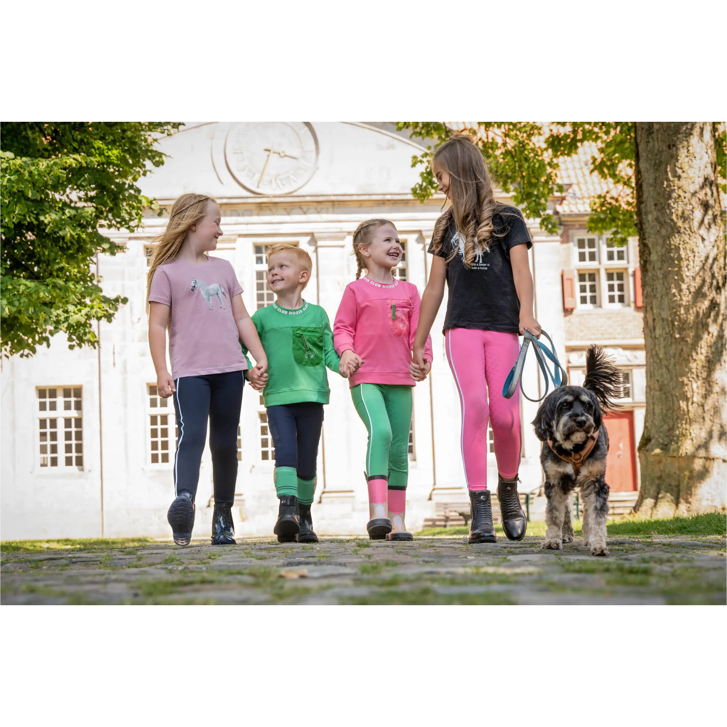 Kinder Reitleggings Silikon Vollbesatz MAUI grün