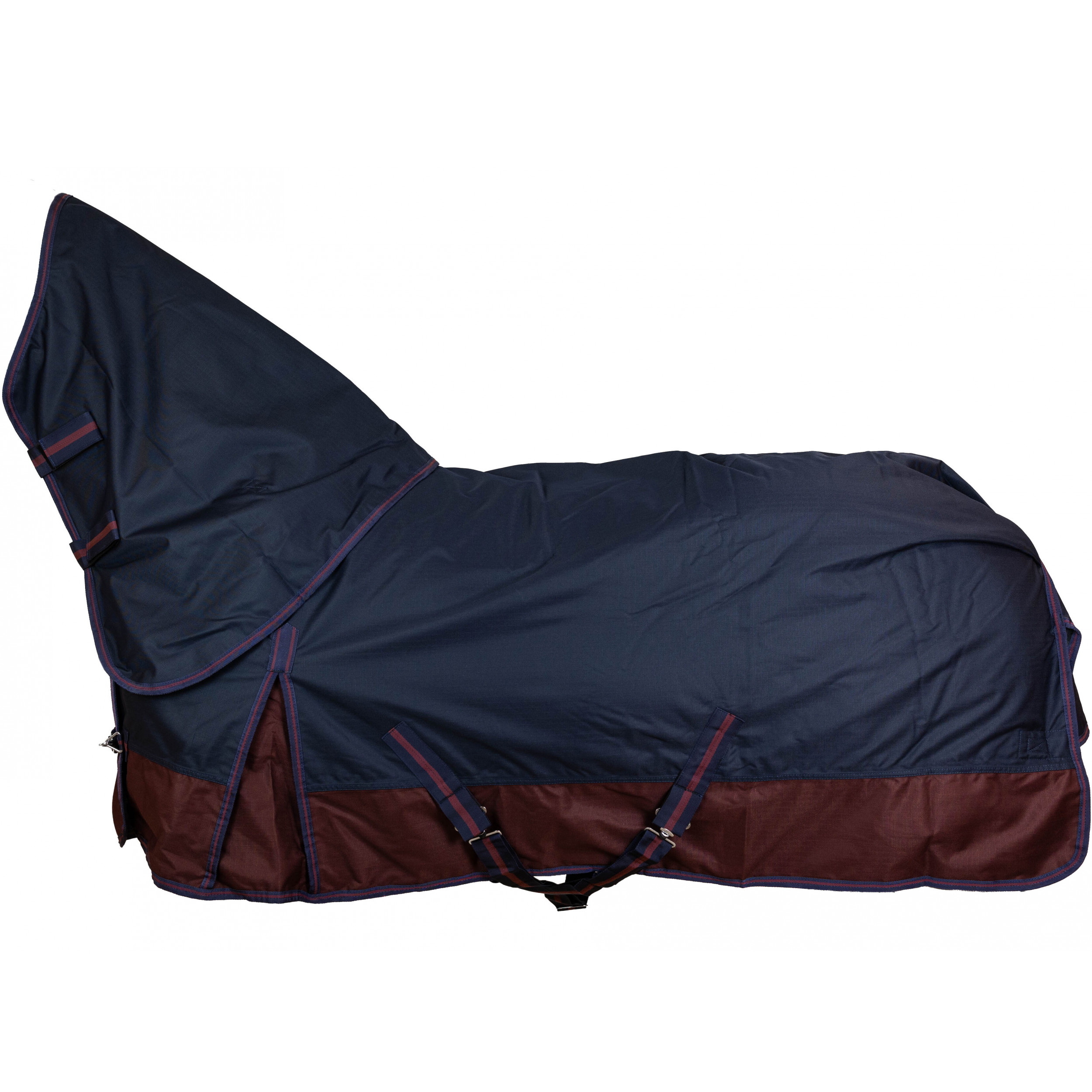Winterdecke Full Neck 300g Füllung 600D BASICLINE marine/kastanie
